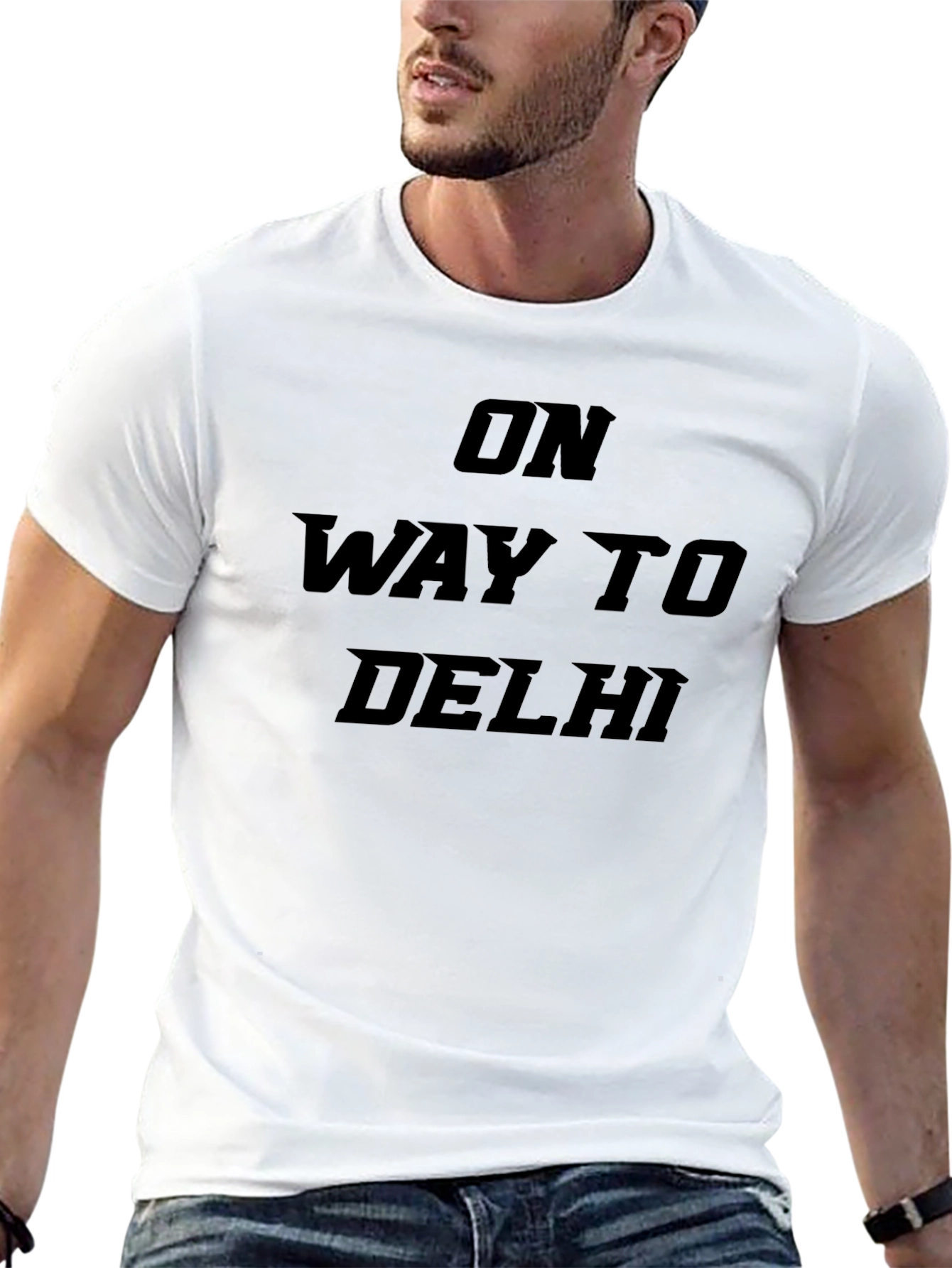 Black On Way to Delhi Black Graphic T-Shirt view 13