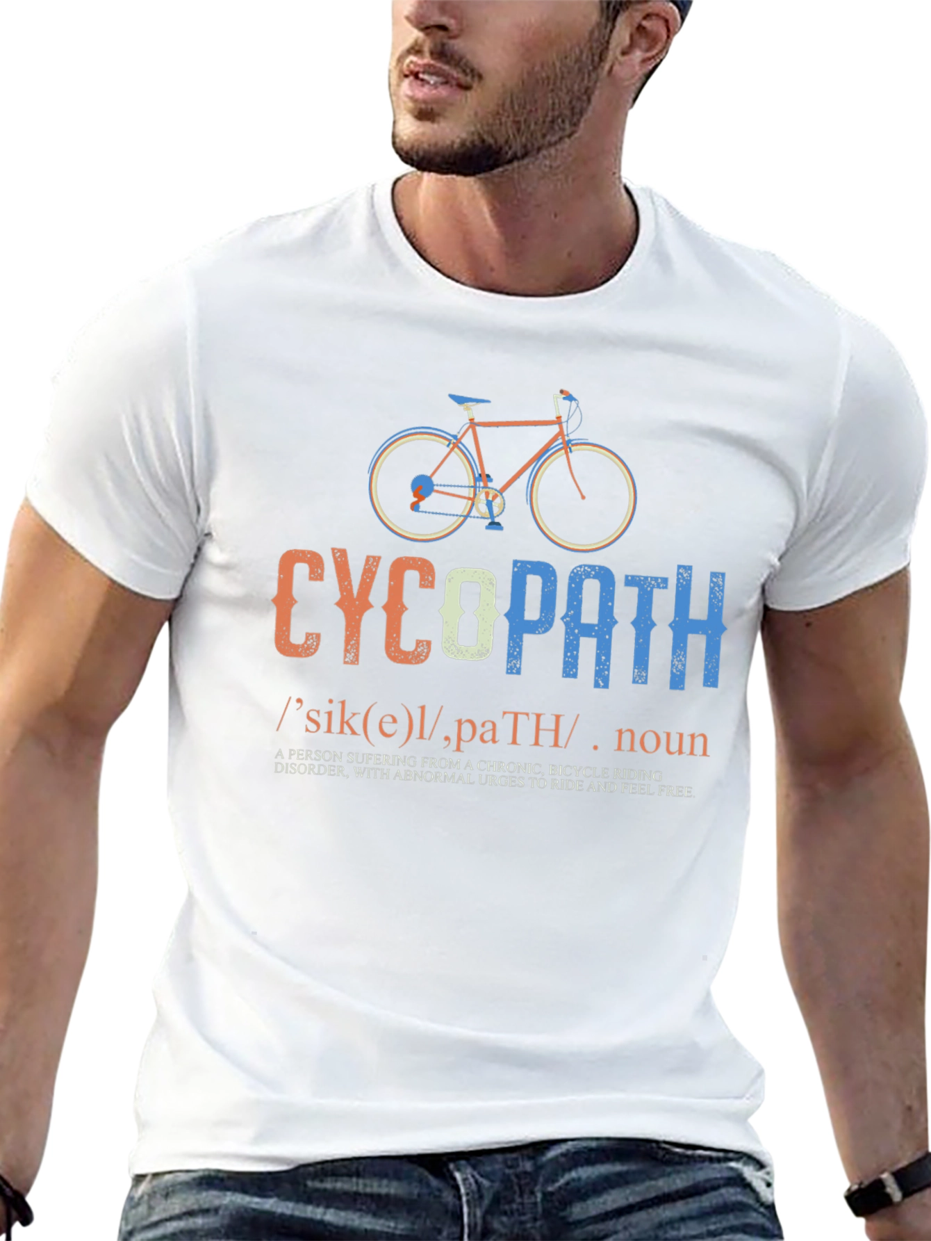 Black CycoPath Bicycle Riding T-Shirt - Funny Cycling Gift view 13