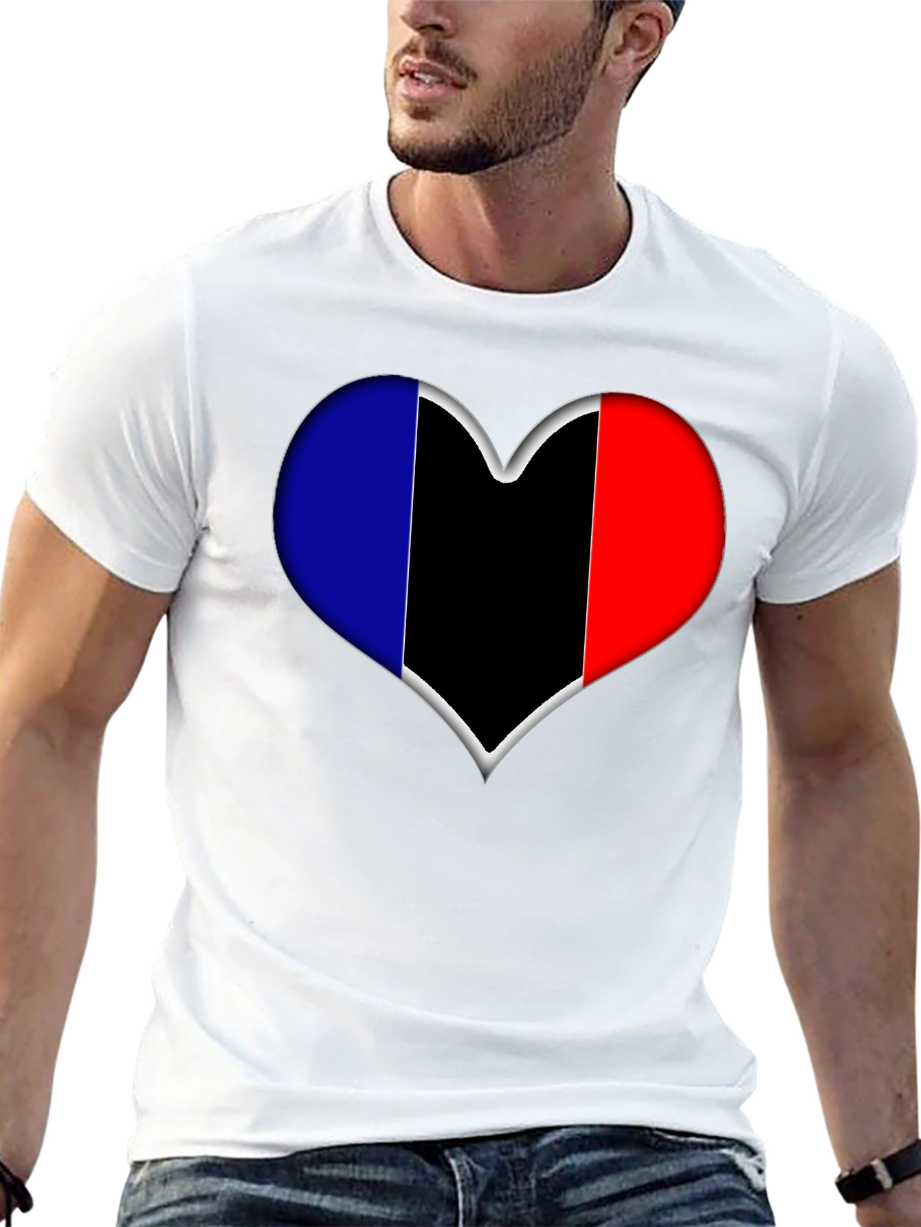 Black Heart Flag Graphic Tee - Stylish Black T-Shirt view 13