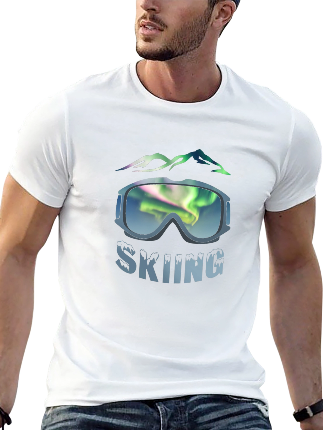 Black Skiing Graphic Tee - Mountain Adventure view 13