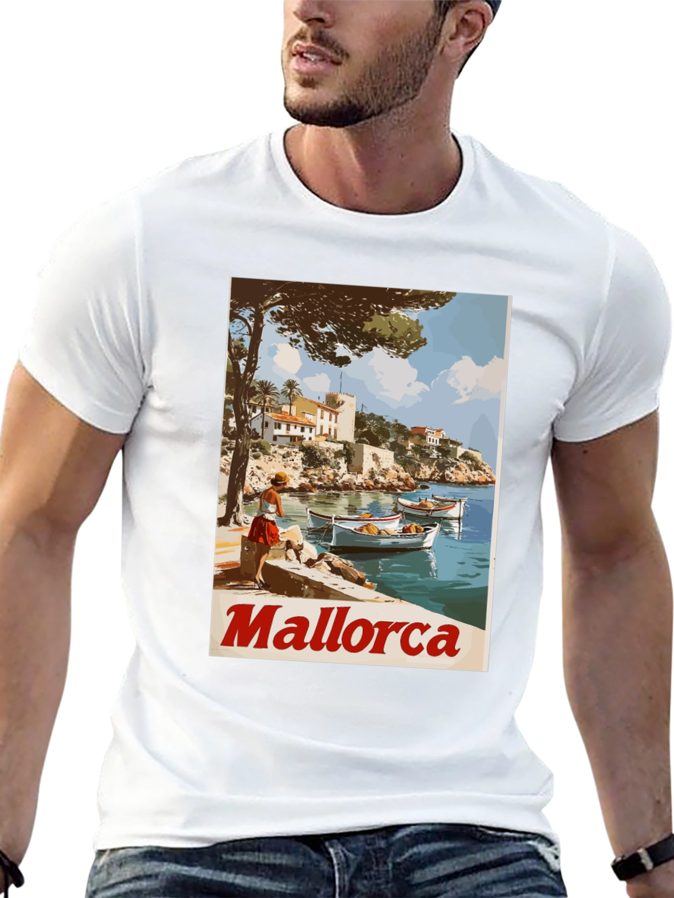 Black Mallorca Vintage Travel T-Shirt view 13