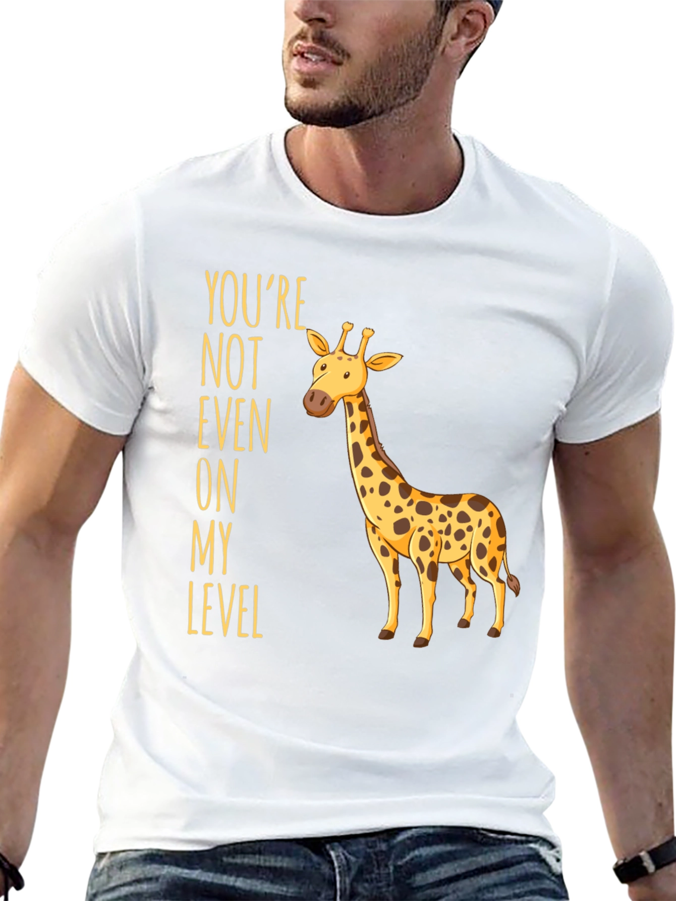 Black Giraffe Humor T-Shirt - You're Not Even On My Level view 13