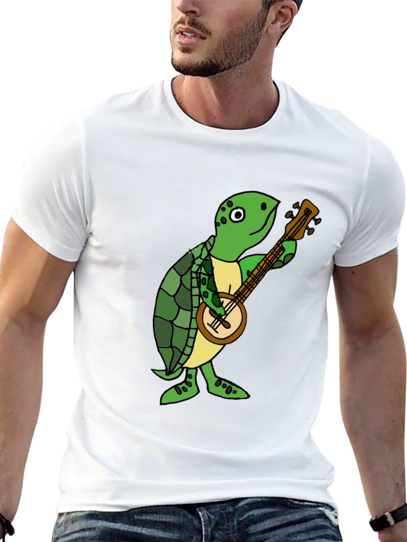 Black Turtle Banjo Player T-Shirt view 13