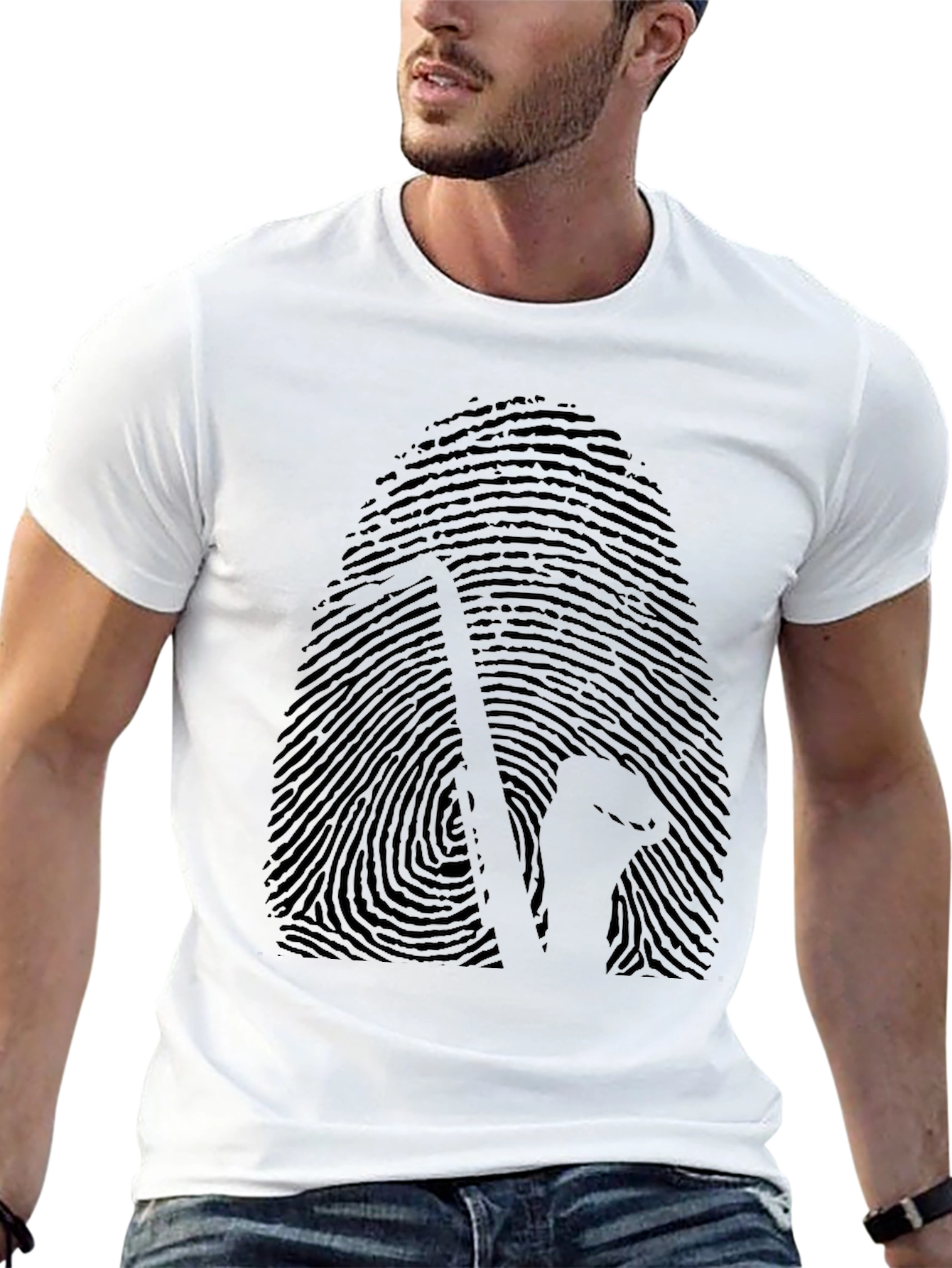 Black Saxophone Fingerprint Graphic T-Shirt view 13