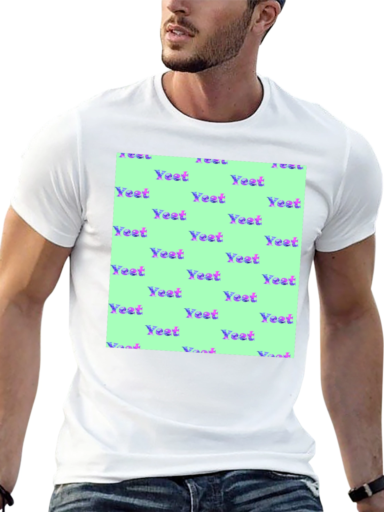 Black Yeet Pattern T-Shirt - Unique Trendy Design view 13