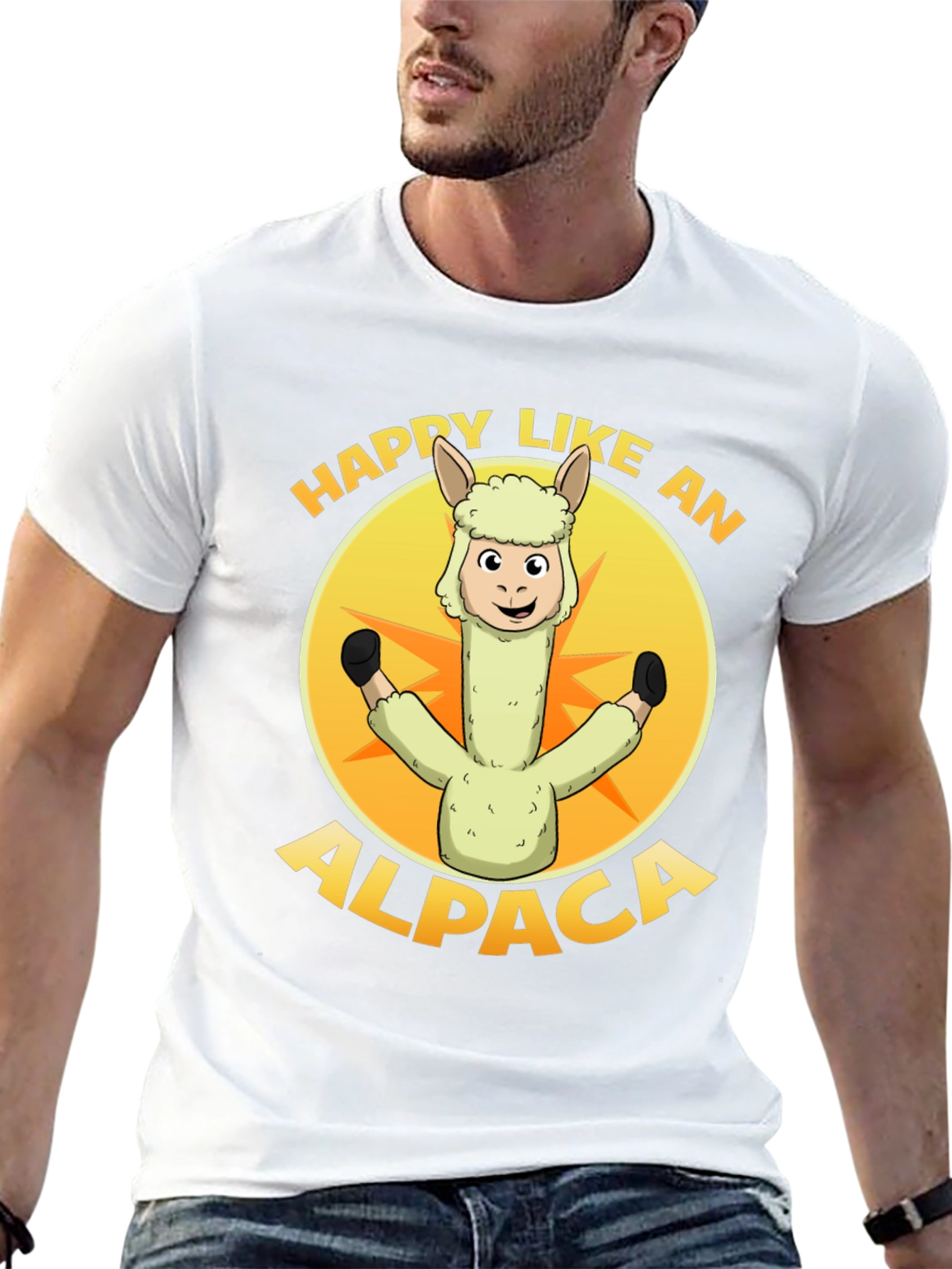 Black Happy Alpaca Graphic T-Shirt view 13