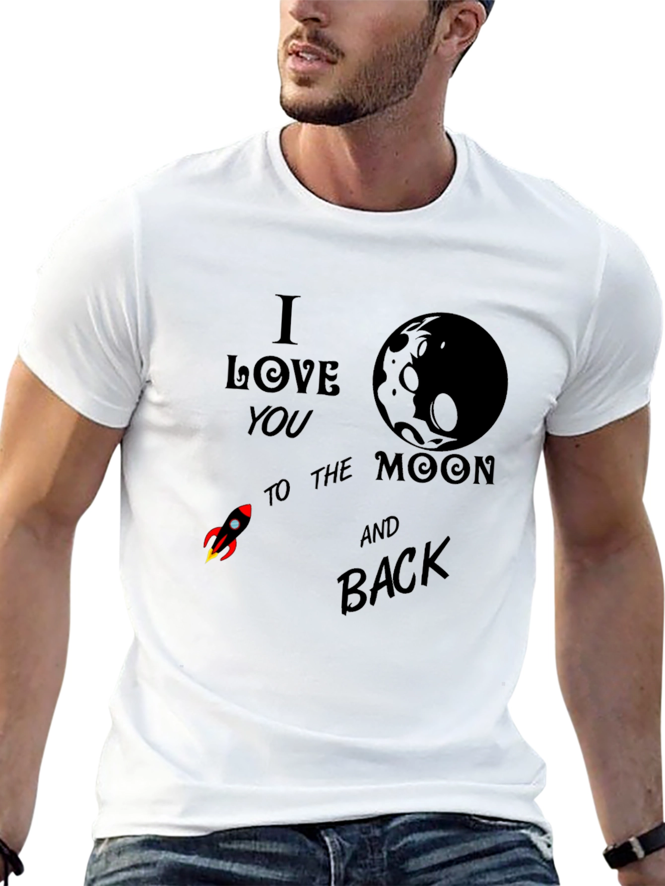 Black I Love You To The Moon & Back T-Shirt view 13