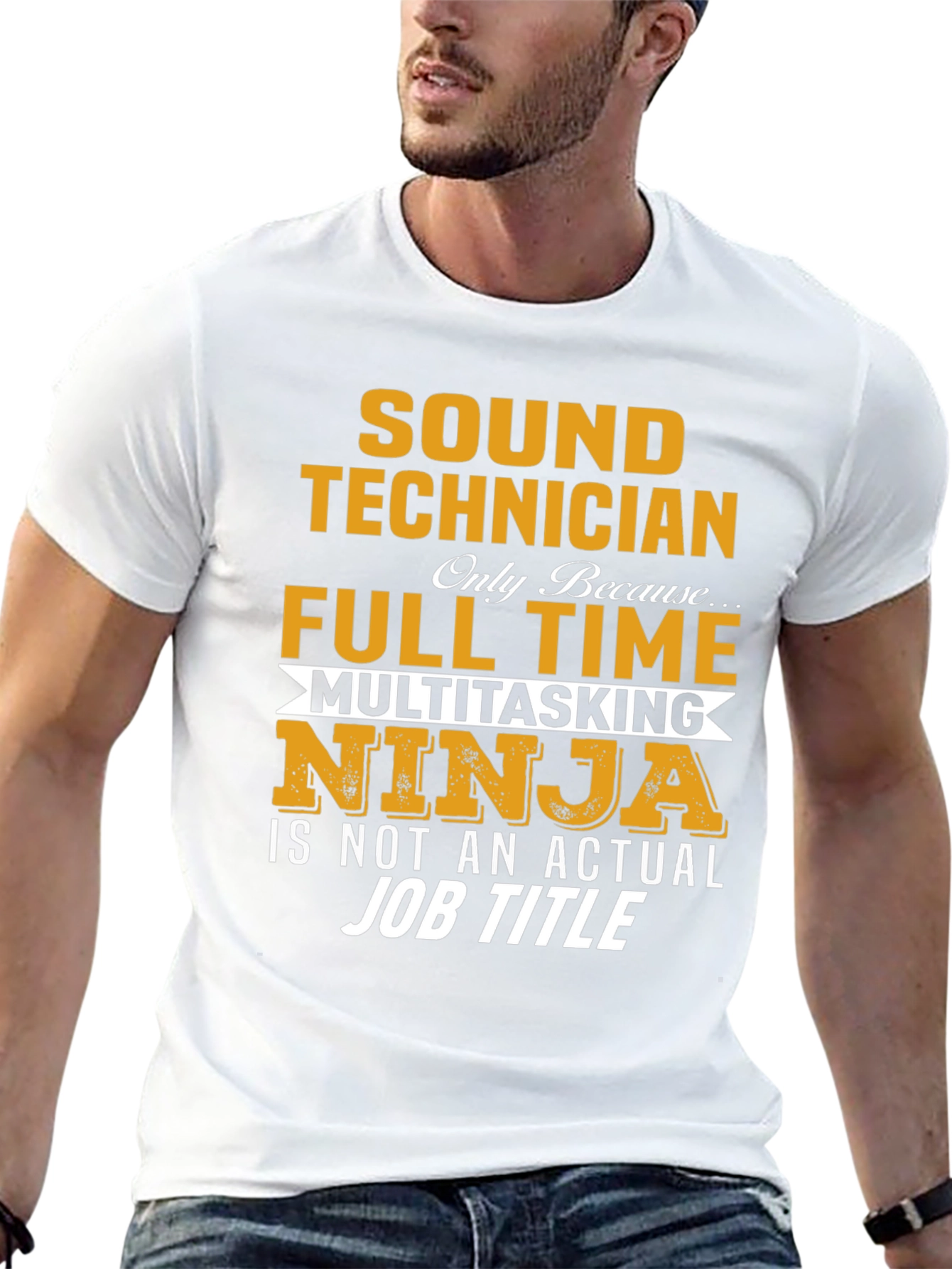 Black Sound Technician Multitasking Ninja Graphic T-Shirt view 13