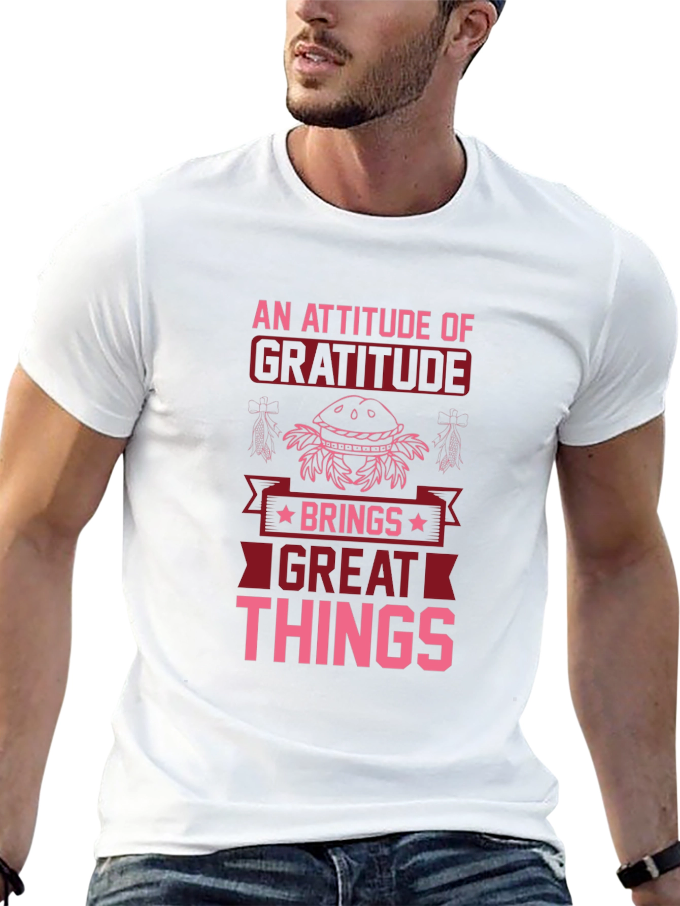 Black Gratitude Graphic Tee - An Attitude of Gratitude T-Shirt view 13