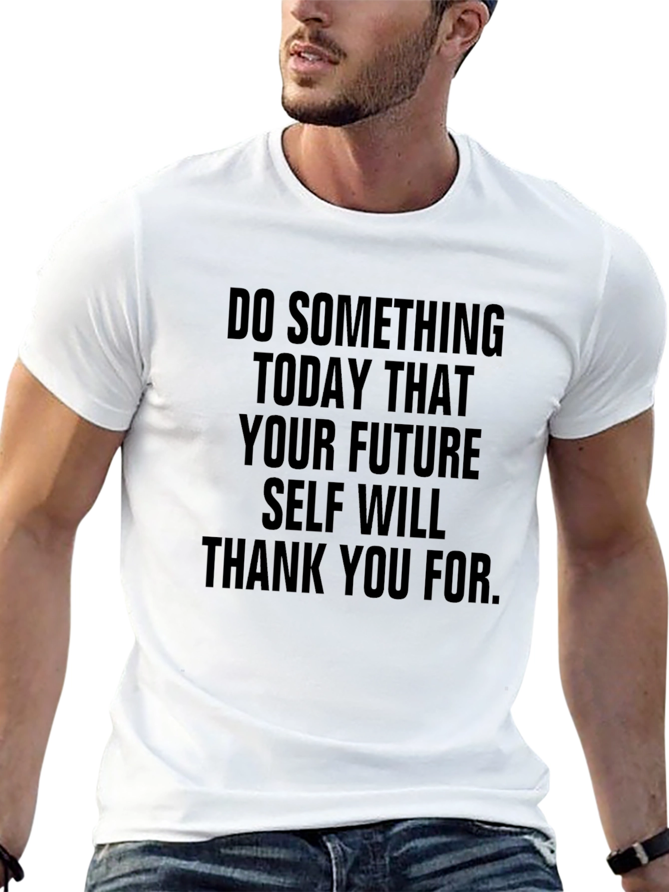 Black Inspirational Quote T-Shirt: Future Self view 13