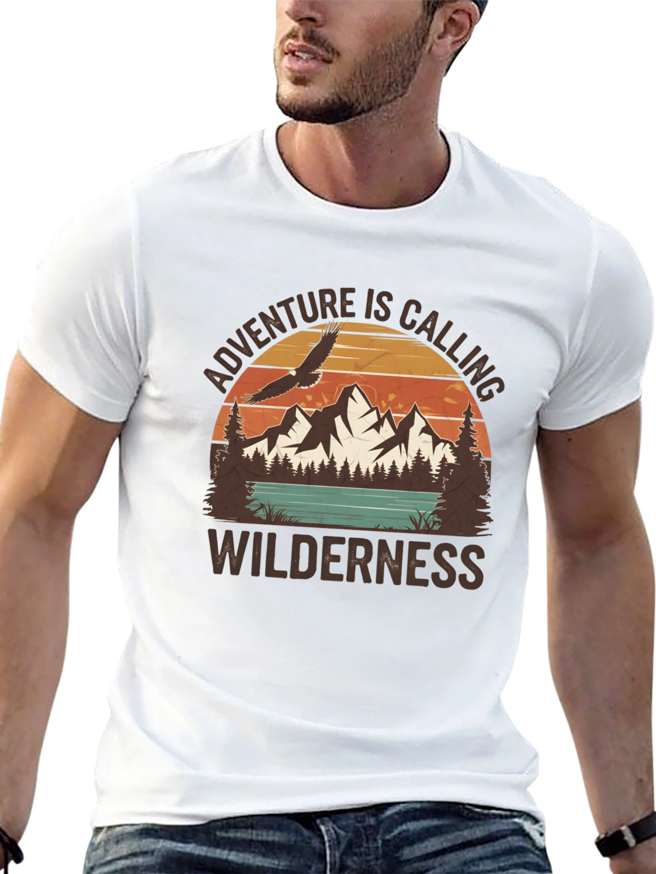 Black Adventure Awaits Graphic Tee view 13