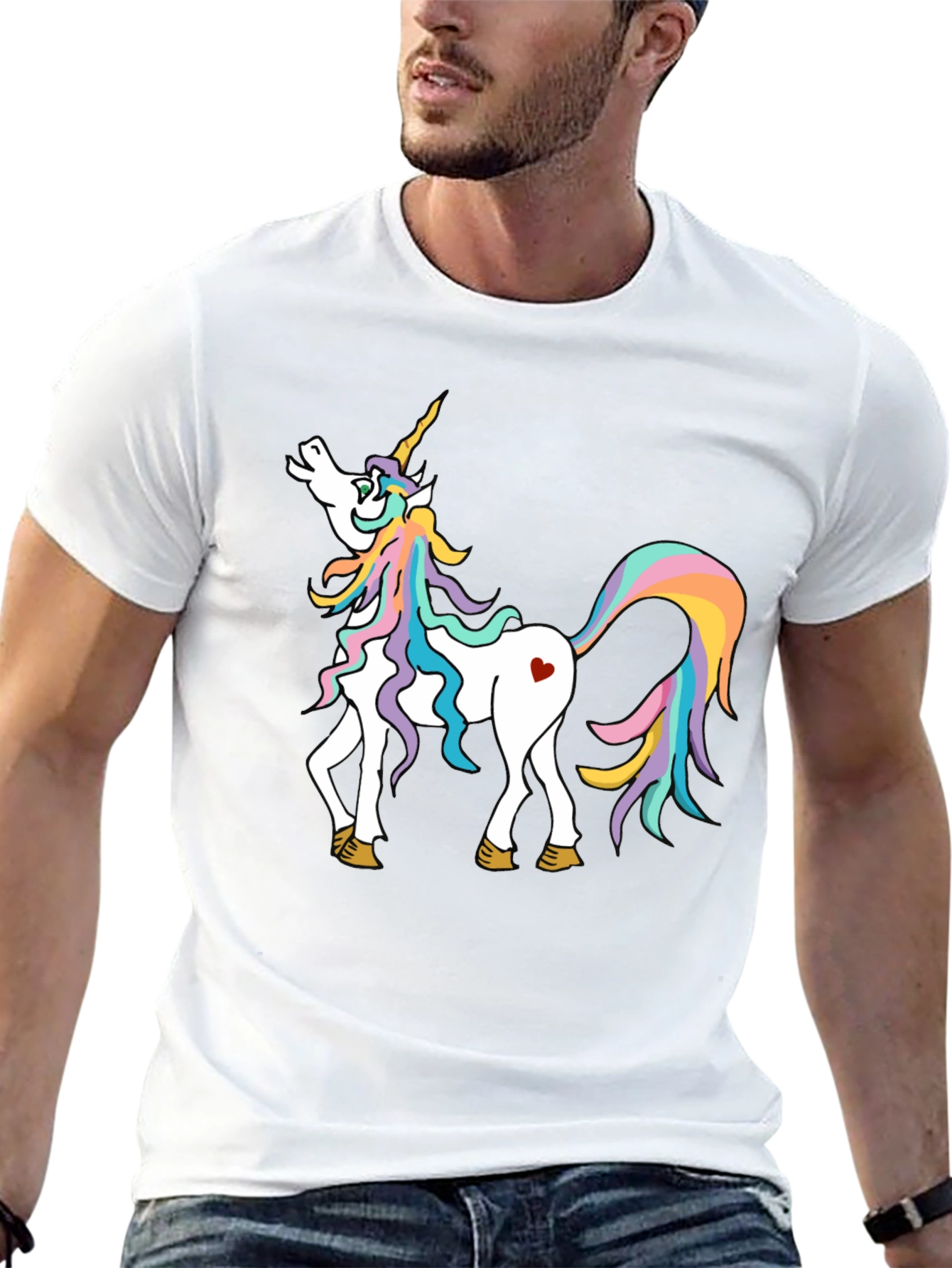 Black Unicorn Graphic Tee - Magical Rainbow Horse Shirt view 13