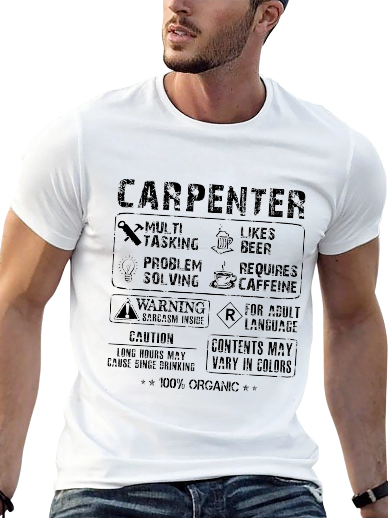 Black Carpenter Humor Graphic T-Shirt view 13