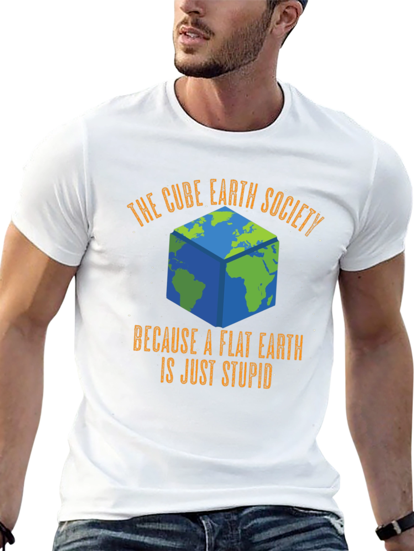 Black Cube Earth Society T-Shirt - Funny Flat Earth Conspiracy Tee view 13