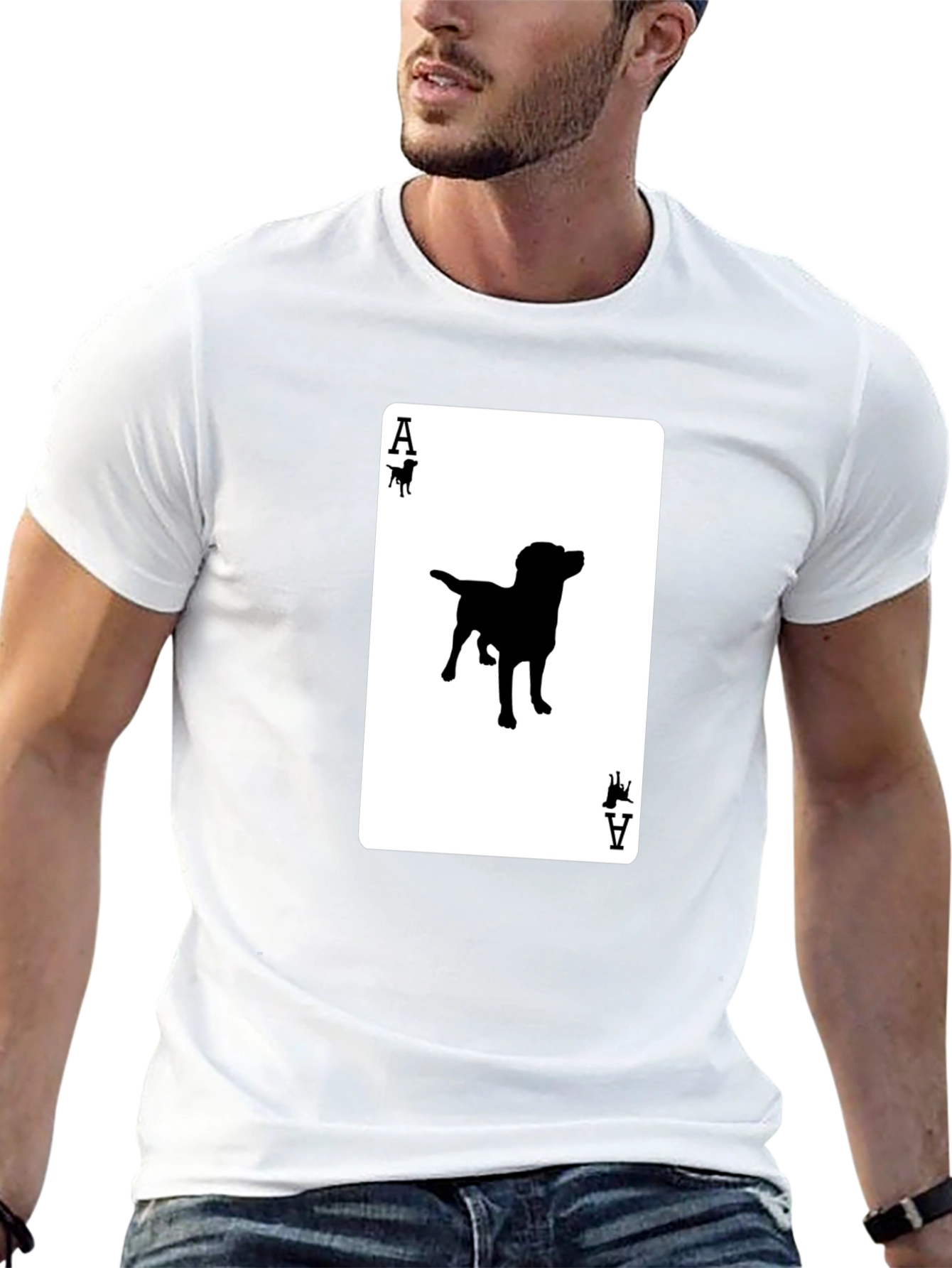 Black Ace of Dogs T-Shirt - Novelty Canine Card Tee view 13