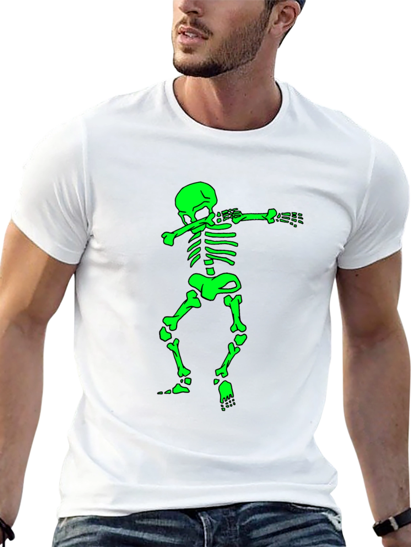 Black Dabbing Skeleton Graphic Tee view 13