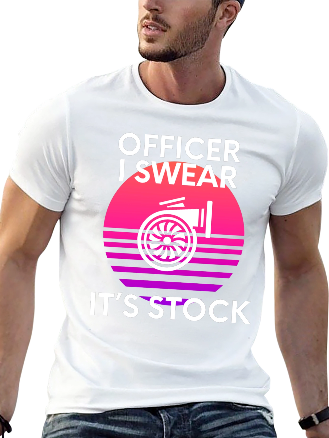 Black Officer I Swear It's Stock Turbo T-Shirt view 13