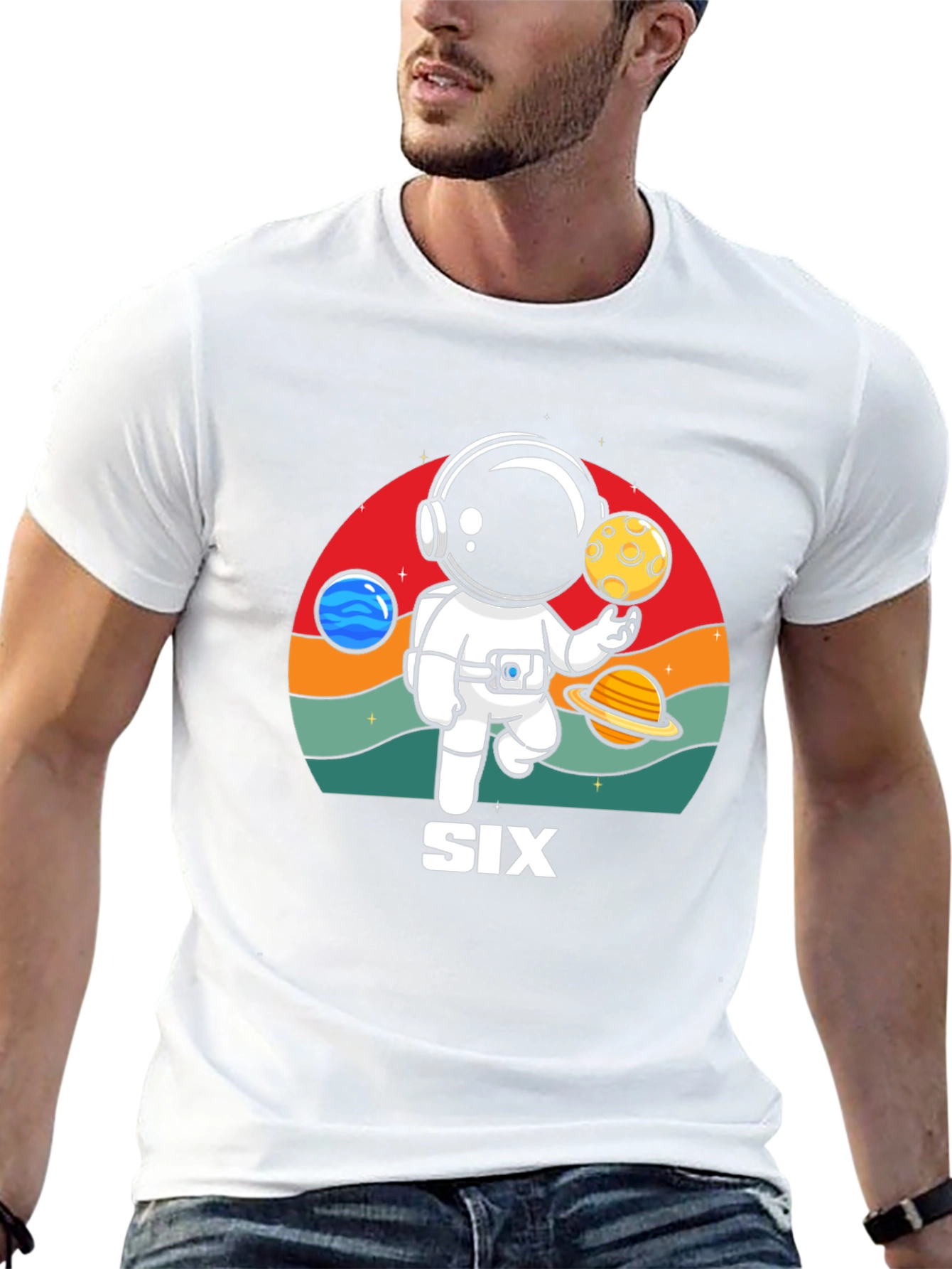 Astronaut Six Birthday T-Shirt - 13