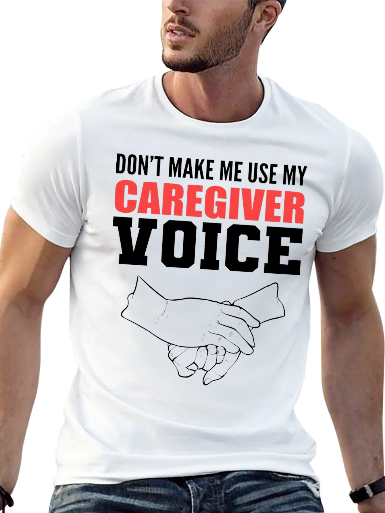 Black Caregiver Voice T-Shirt - Funny Graphic Tee view 13