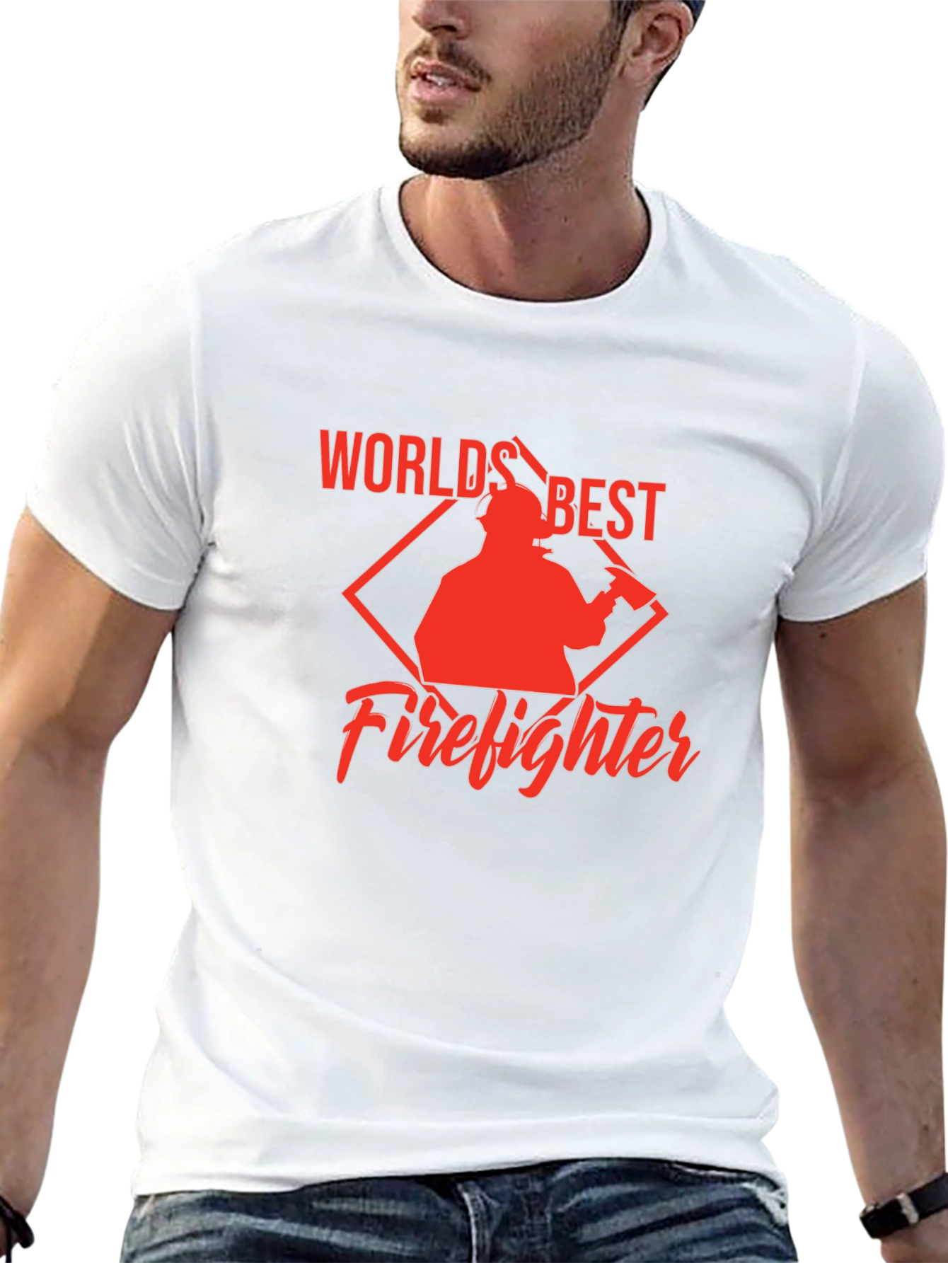 Black World's Best Firefighter Graphic T-Shirt view 13