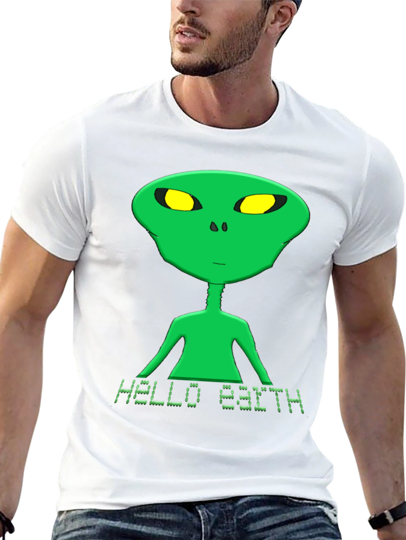 Black Hello Earth Alien Graphic Tee - Black T-Shirt view 13