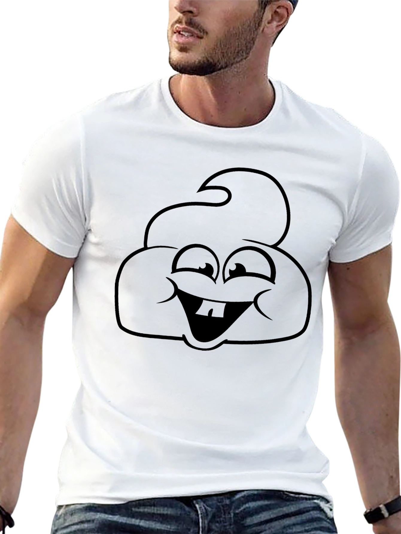 Black Funny Poop Emoji Black T-Shirt view 13