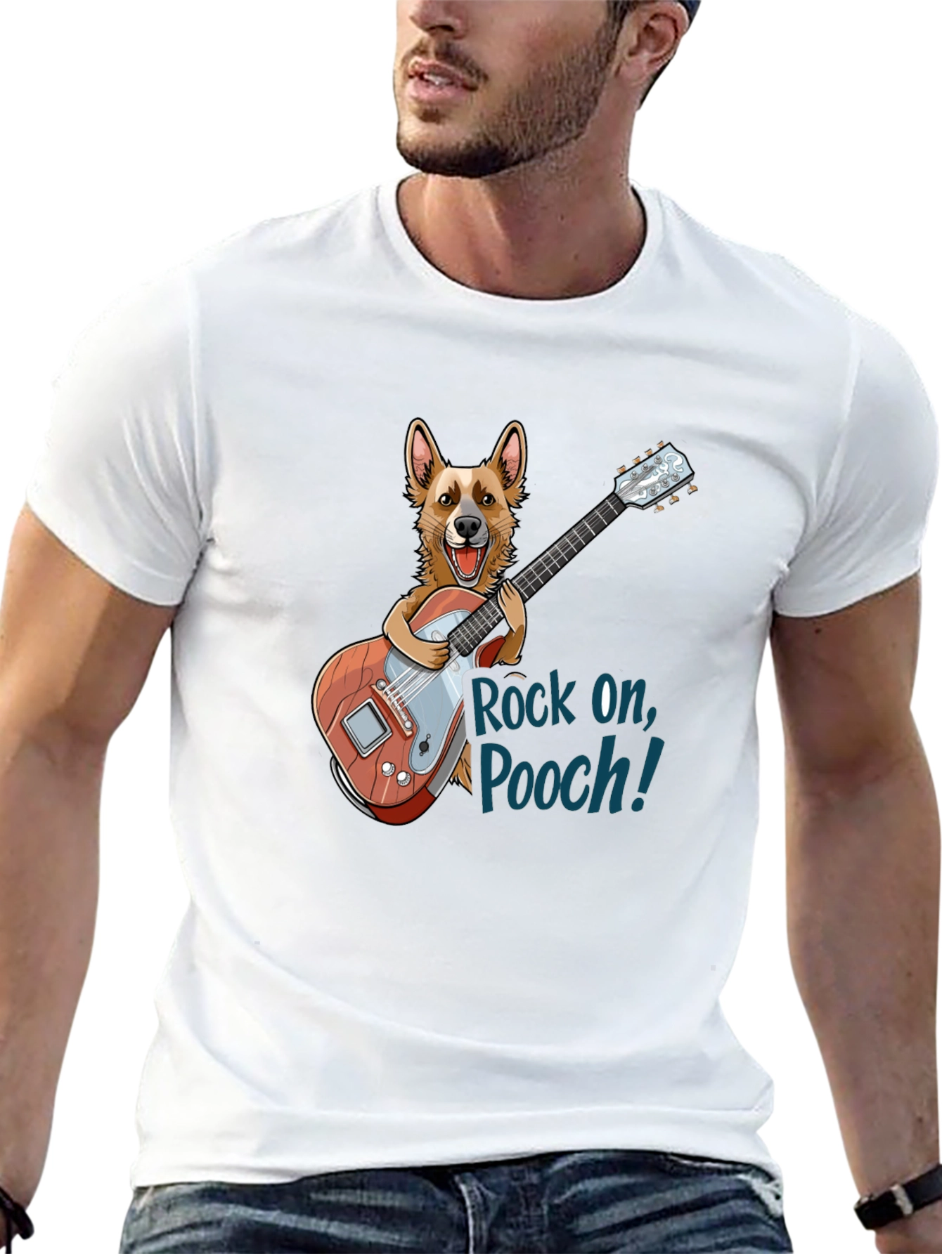 Rock On, Pooch! Novelty Graphic T-Shirt - 13