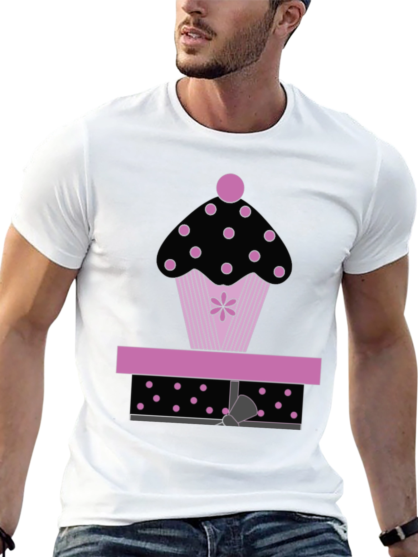 Black Cupcake Gift Graphic Tee - Black T-Shirt view 13