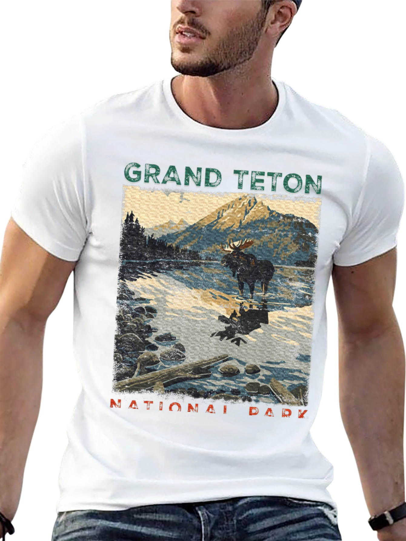 Black Grand Teton National Park Moose Graphic Tee view 13