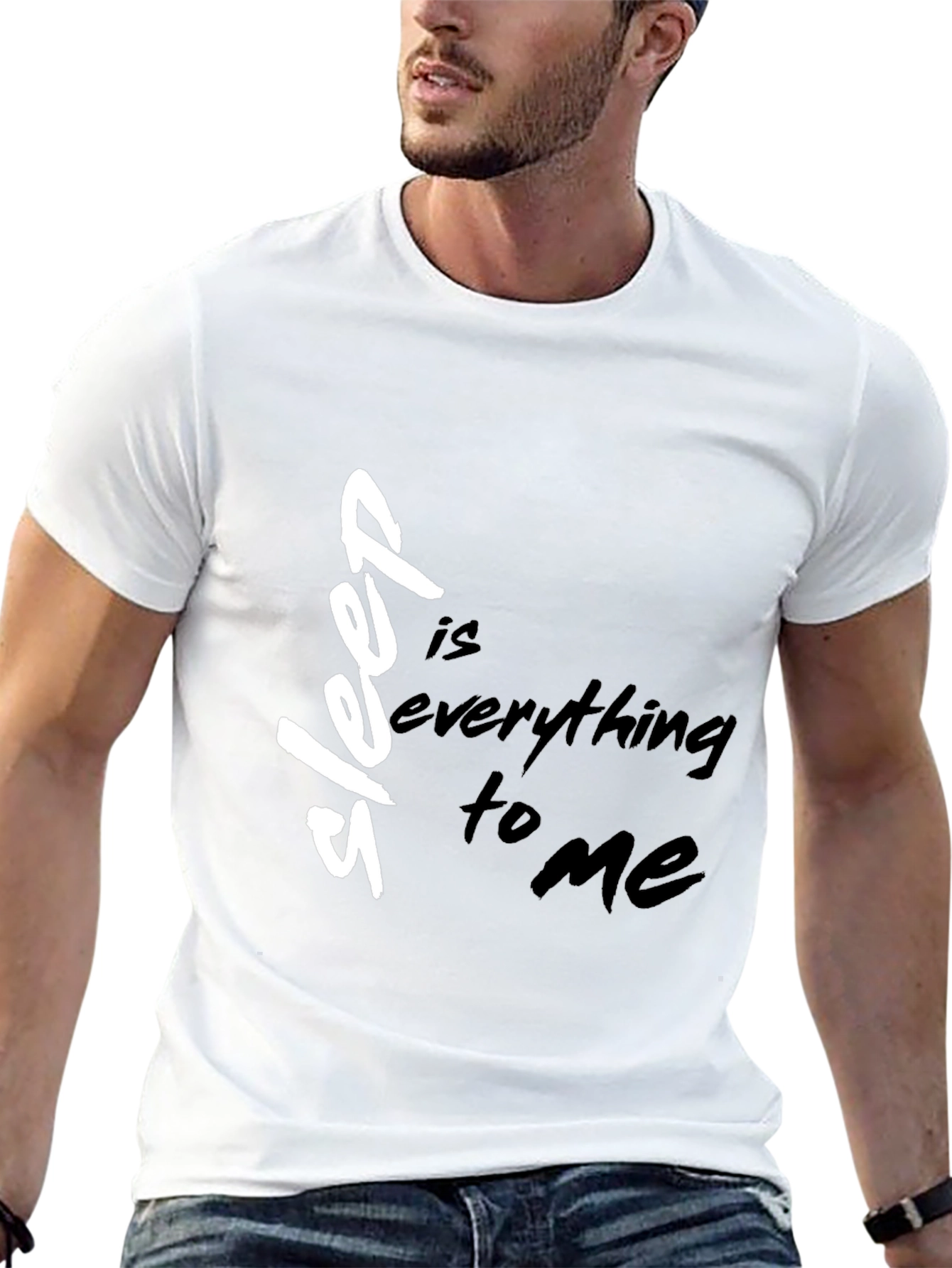 Black Sleep Is Everything to Me Black T-Shirt view 13