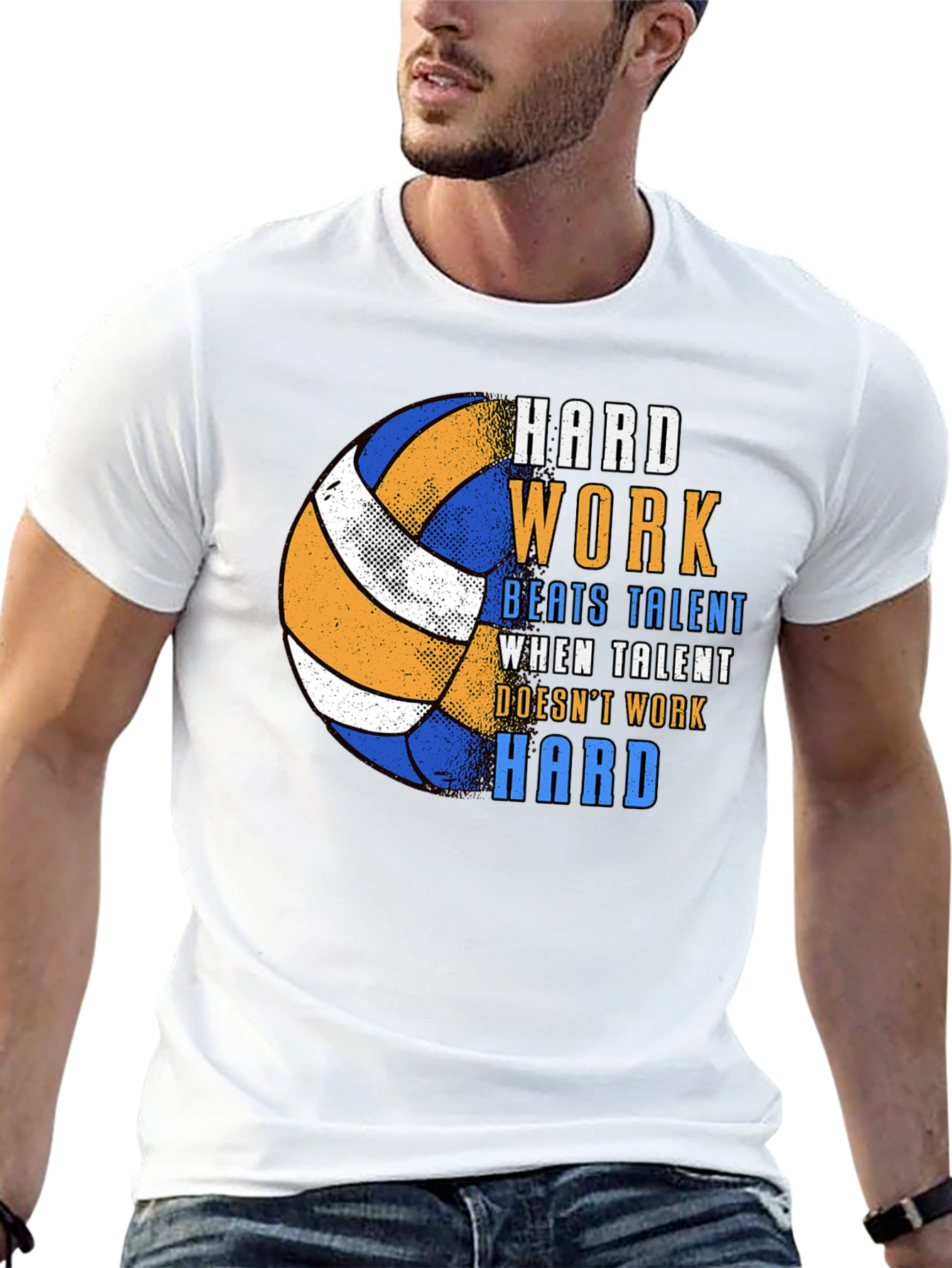 Black Hard Work Volleyball Graphic Tee view 13