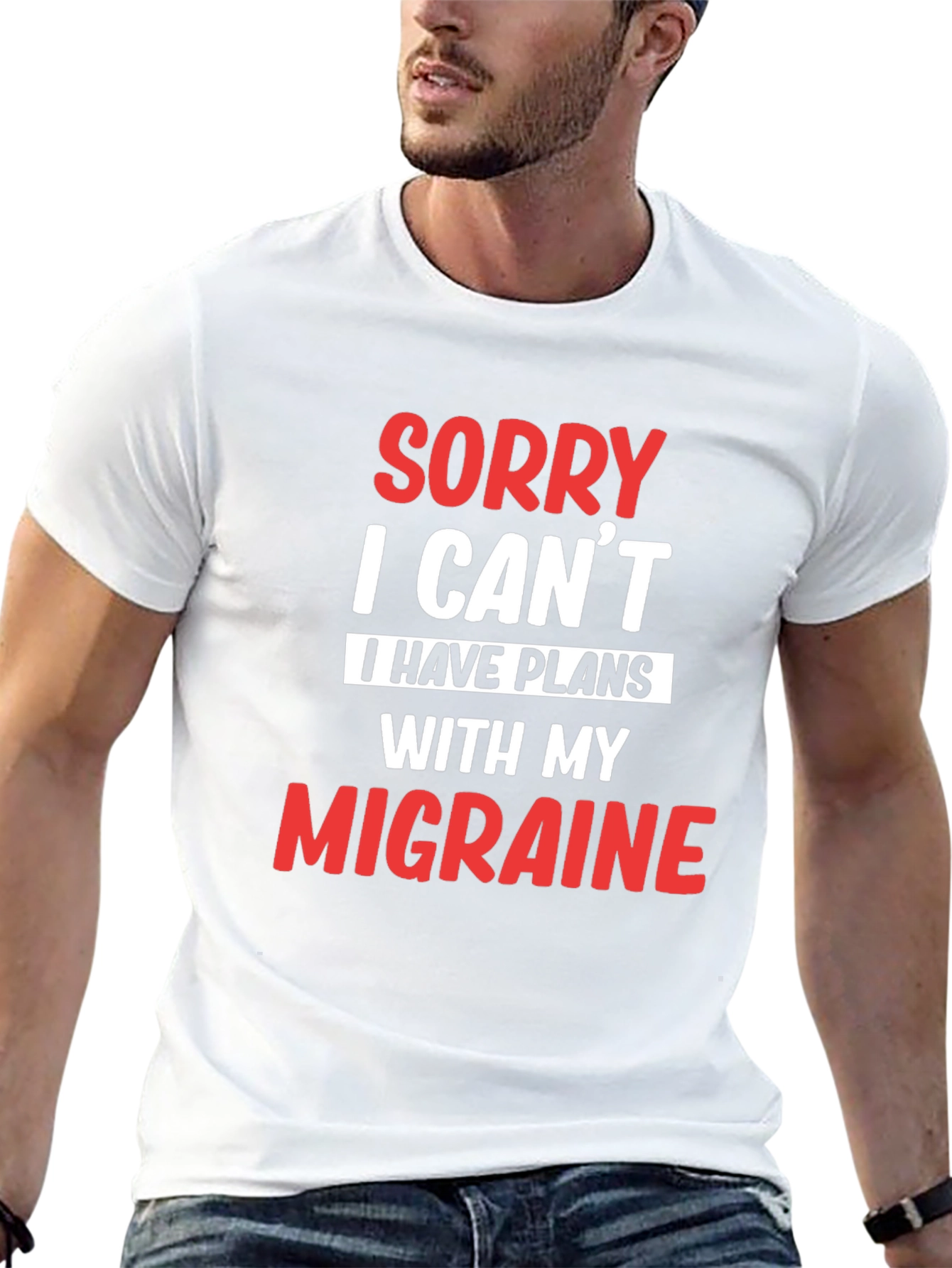 Black Sorry, I Can't Migraine T-Shirt view 13