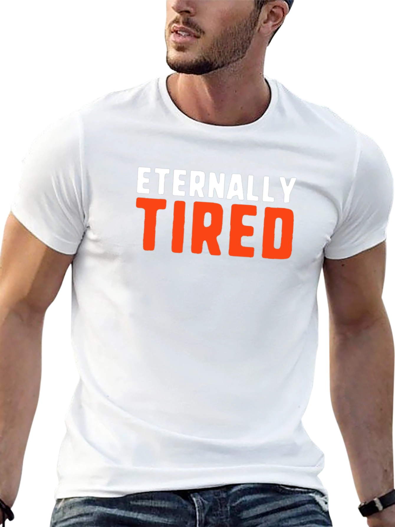 Black Eternally Tired Graphic Tee - Comfortable Cotton Blend view 13