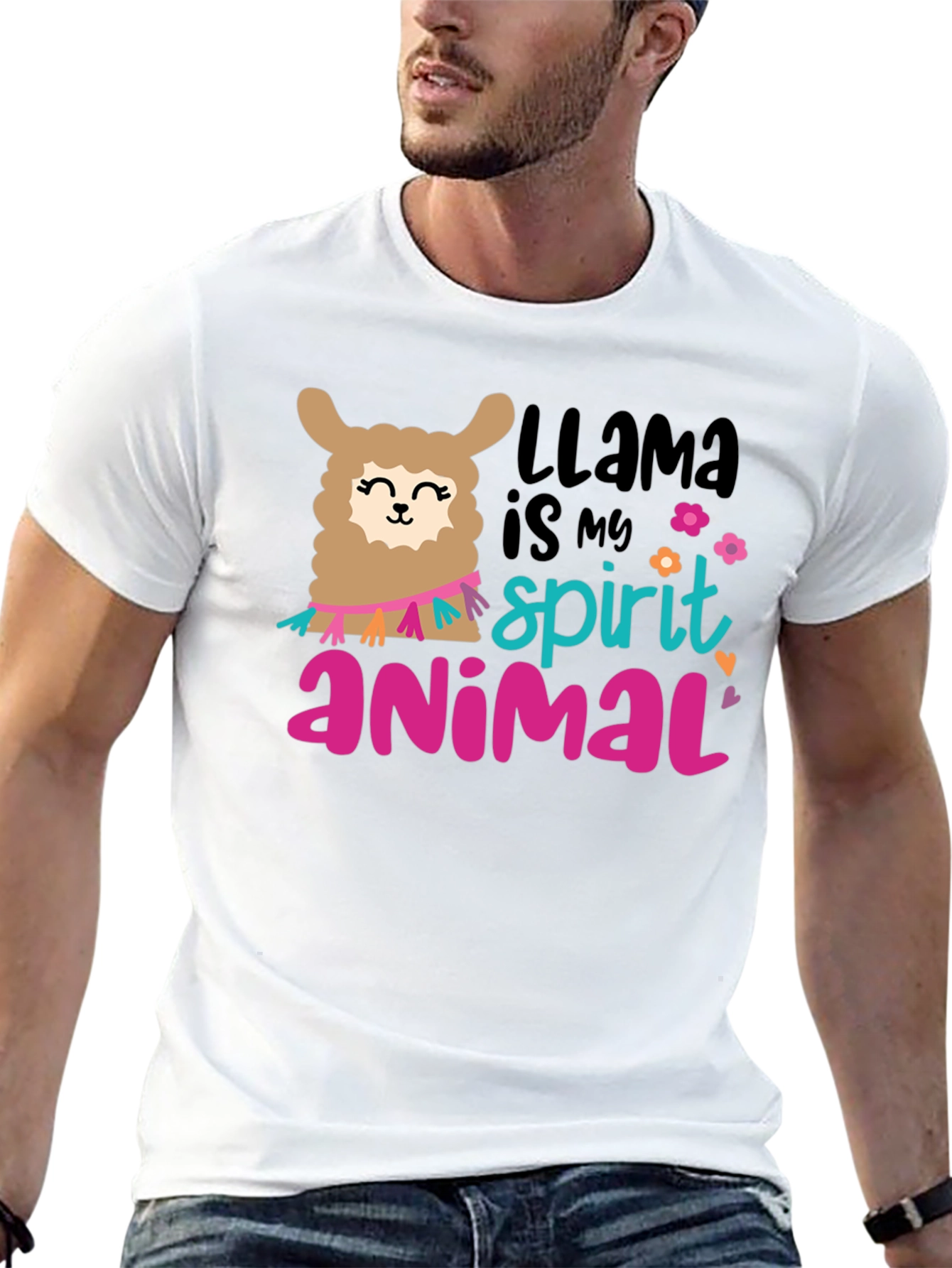 Black Llama Spirit Animal Graphic T-Shirt view 13