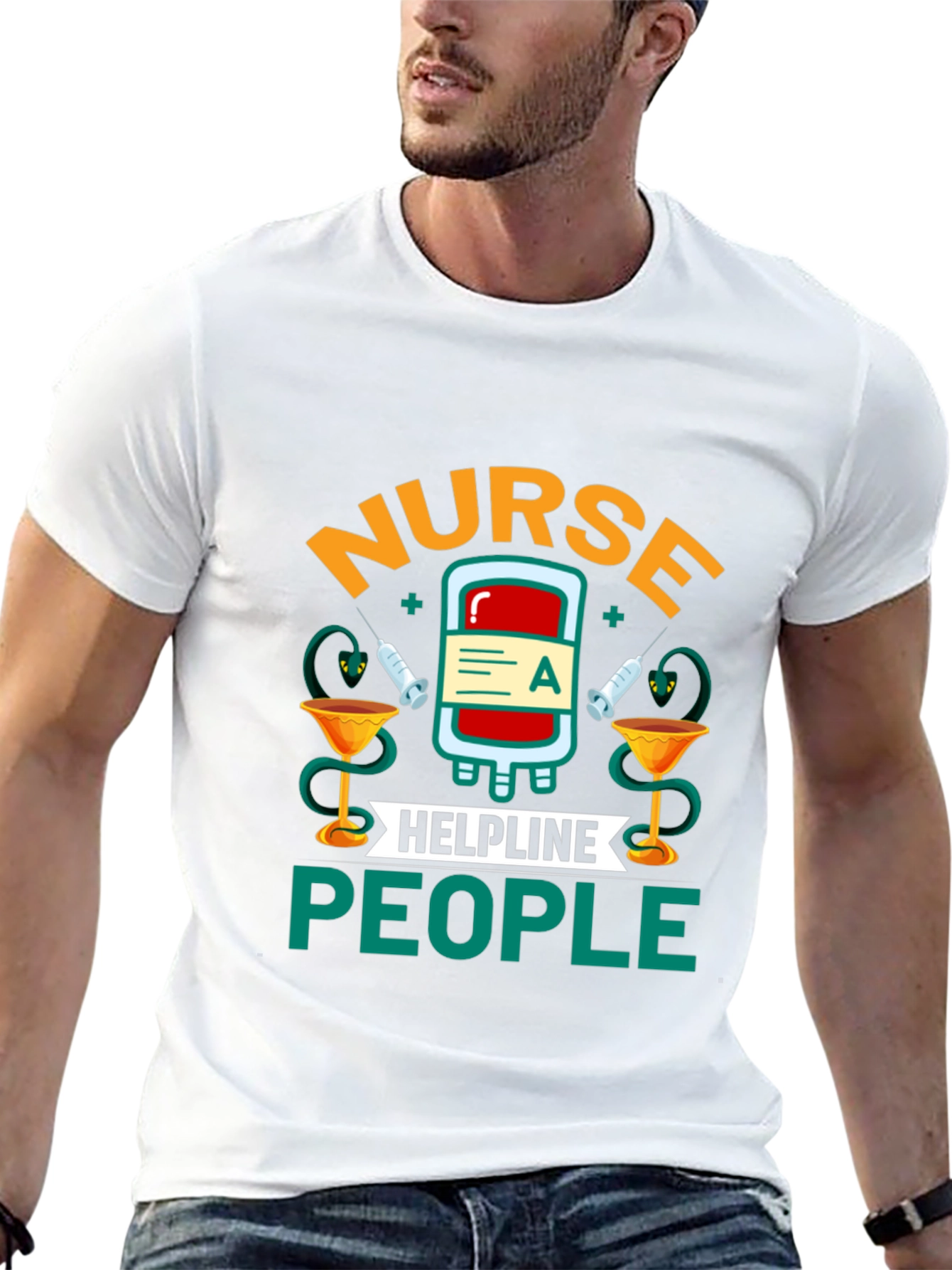 Black Nurse Helpline People Graphic T-Shirt view 13