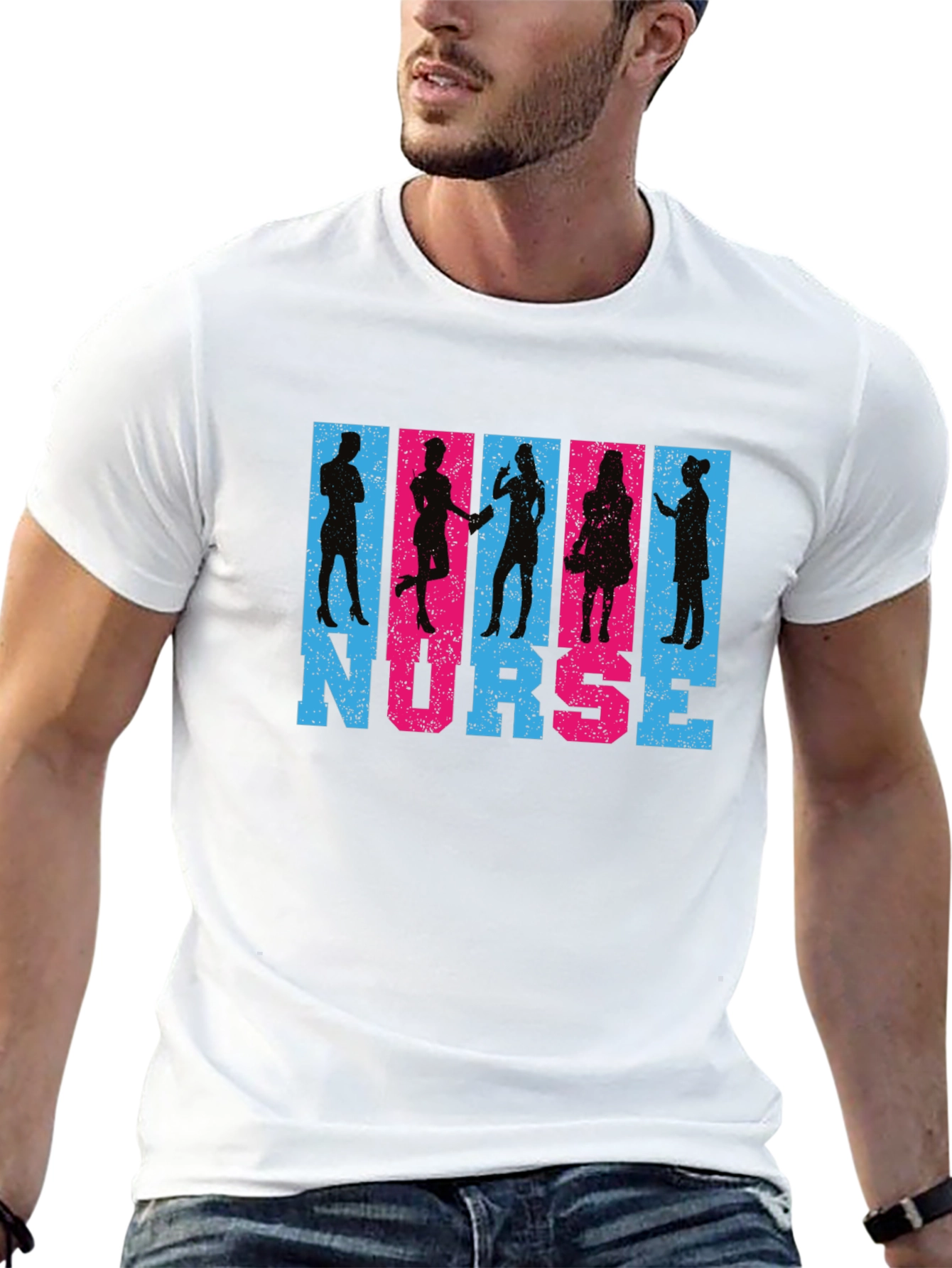 Black Nurse Silhouette Graphic T-Shirt view 13