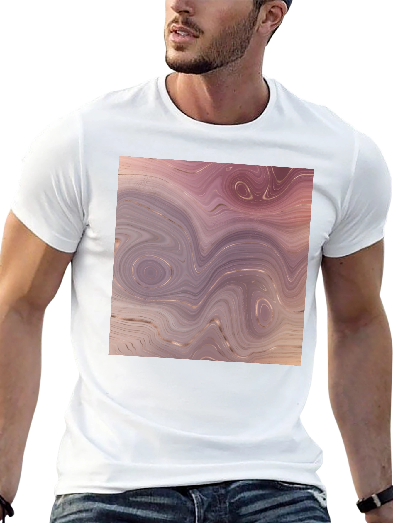 Black Marble Swirl Graphic Tee - Black view 13