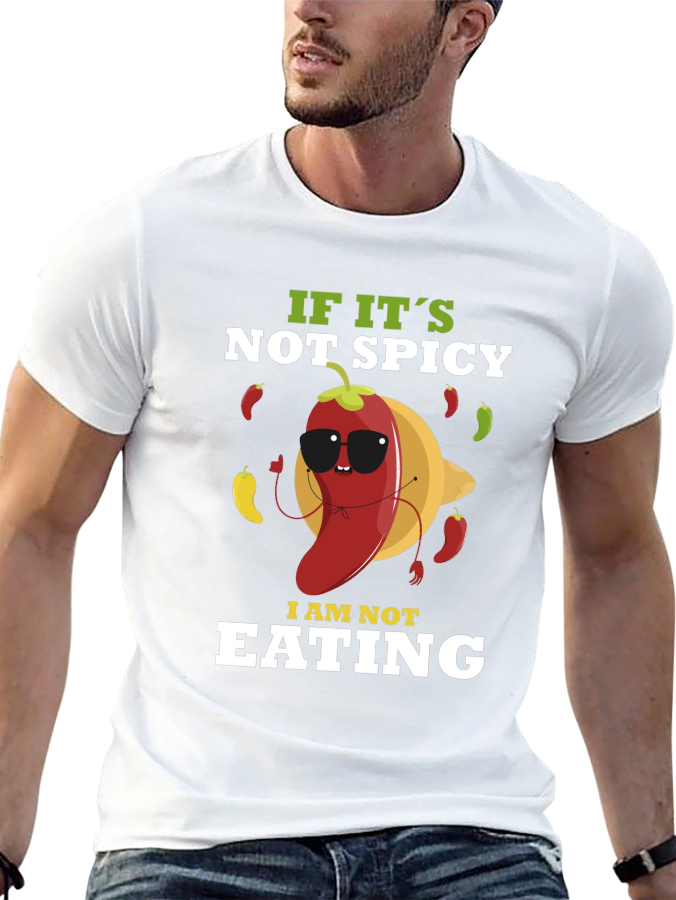 Black Spicy Food Lover T-Shirt - "If It's Not Spicy, I Am Not Eating" view 13