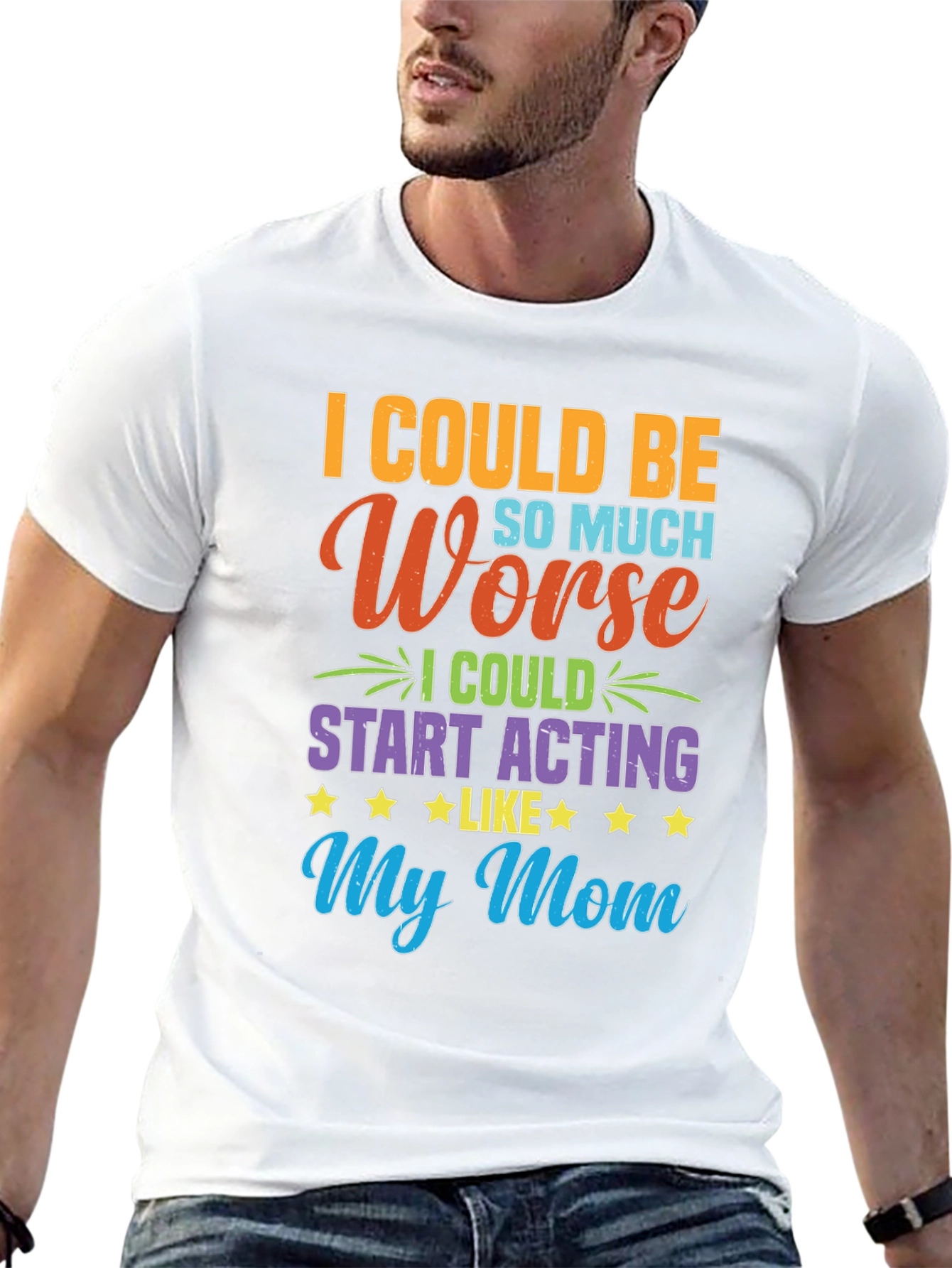 Black Funny "I Could Be Acting Like My Mom" T-Shirt view 13