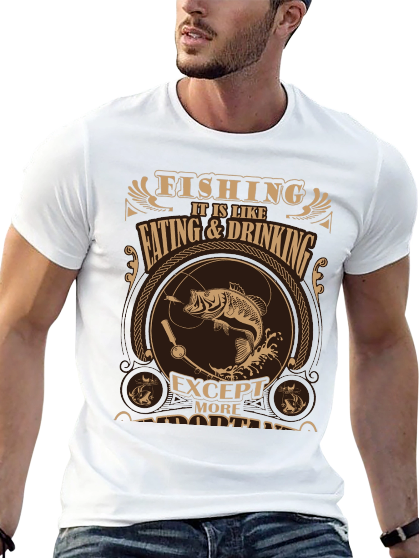 Black Fishing is Like Eating & Drinking T-Shirt view 13