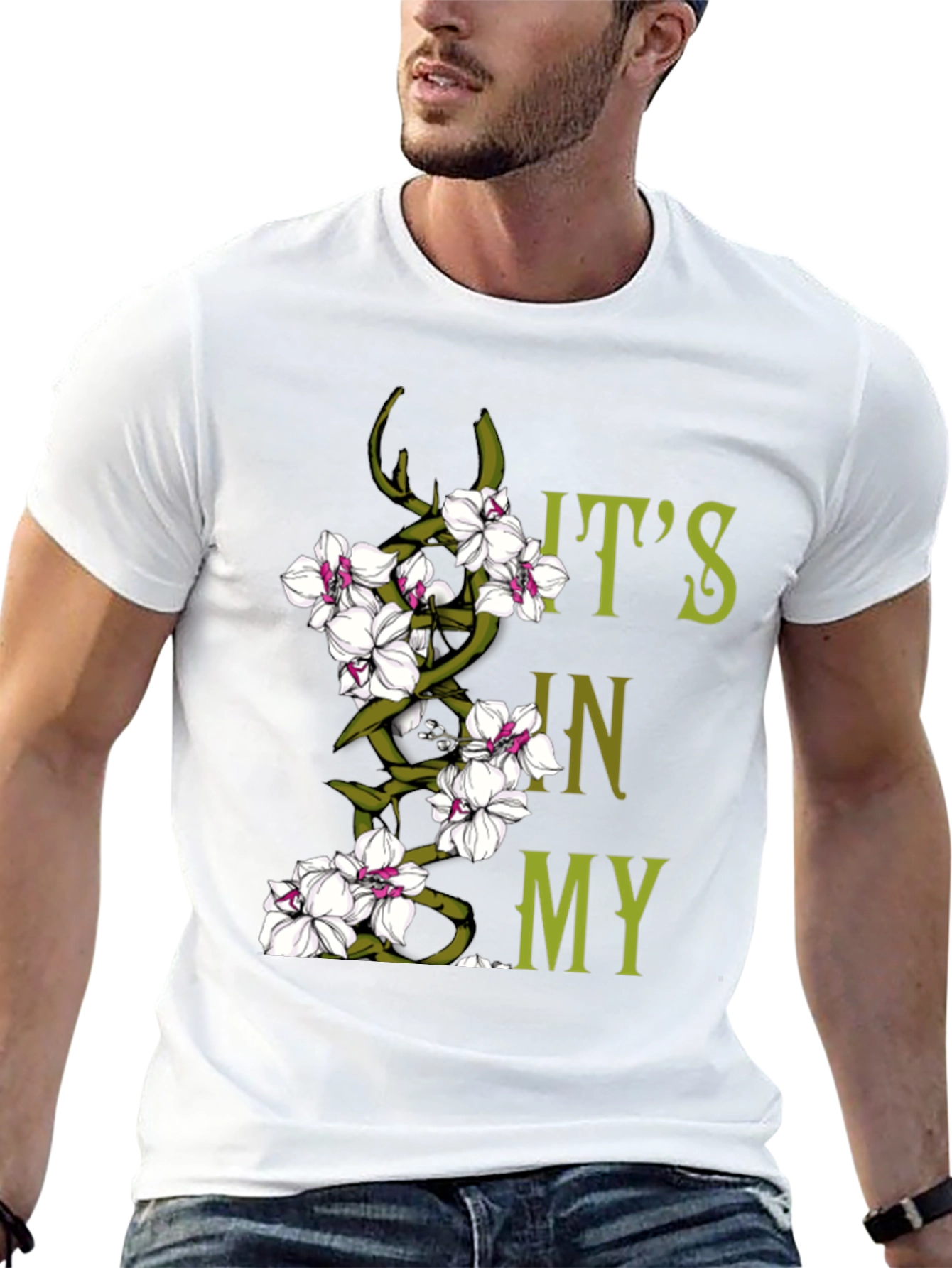 Black Floral Orchid T-Shirt - It's In My Nature Graphic Tee view 13