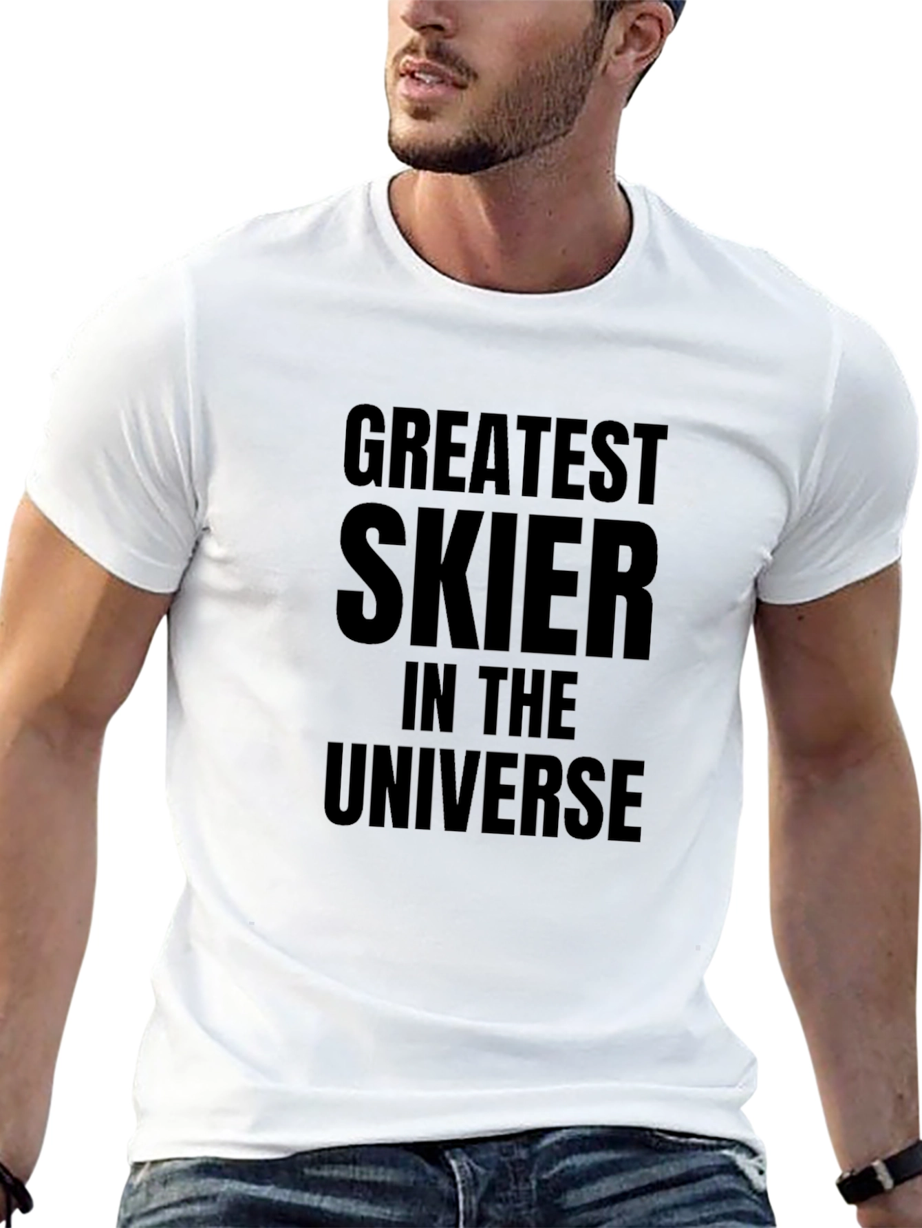 Black Greatest Skier in the Universe Black T-Shirt view 13