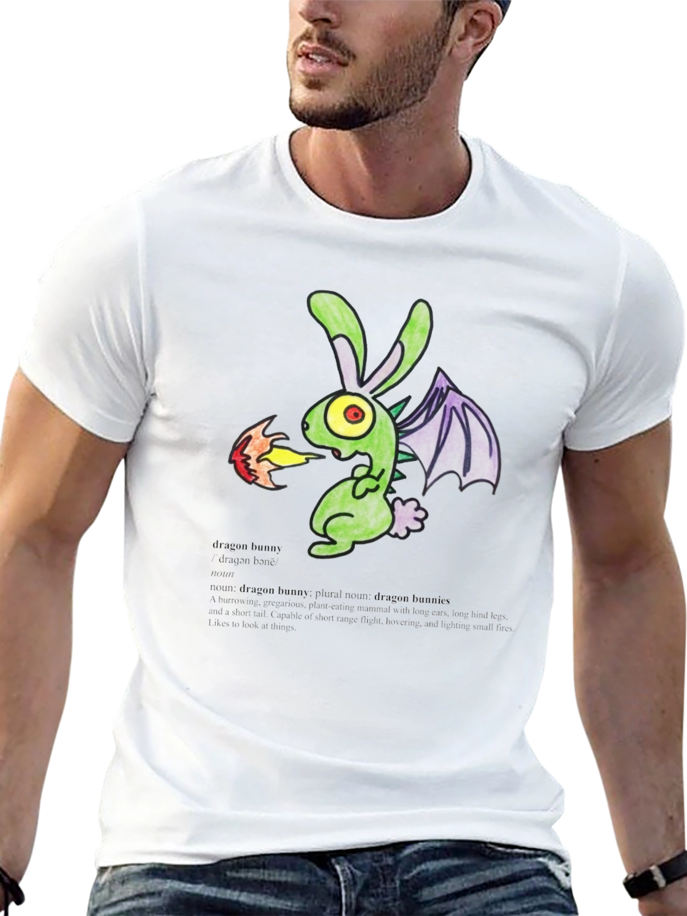 Black Dragon Bunny Graphic T-Shirt view 13