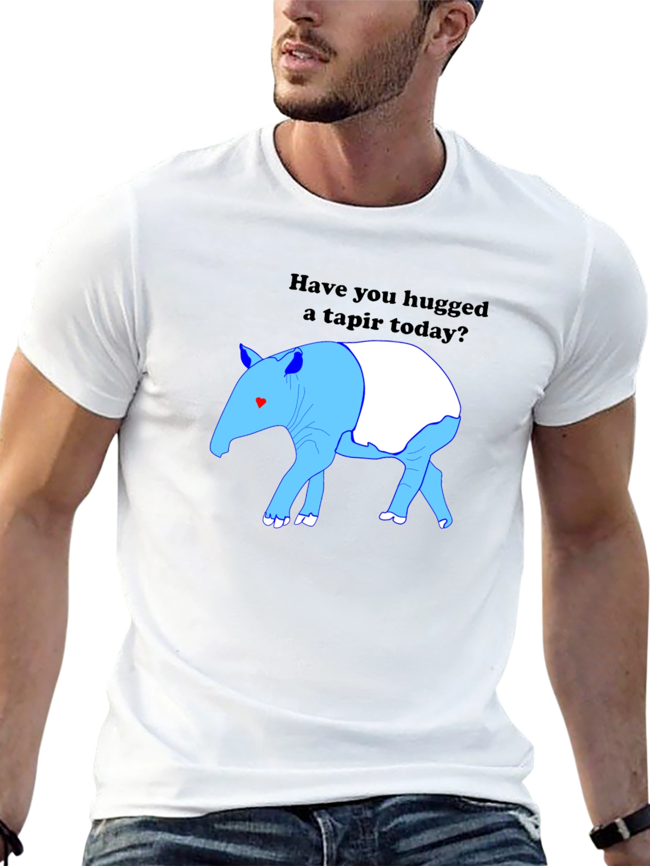Black Hug a Tapir Today T-Shirt view 13