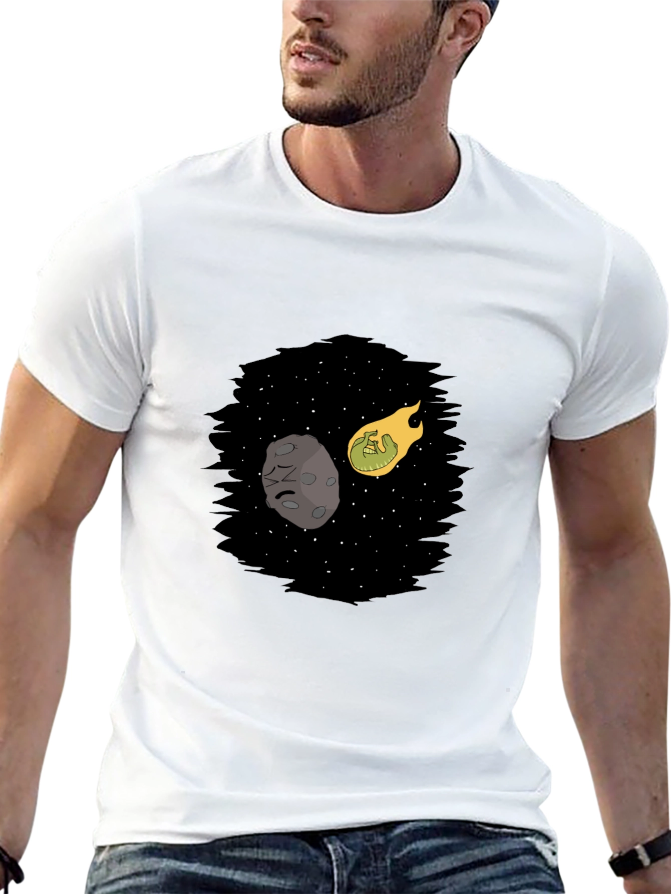 Black Cosmic Collision Black T-Shirt view 13