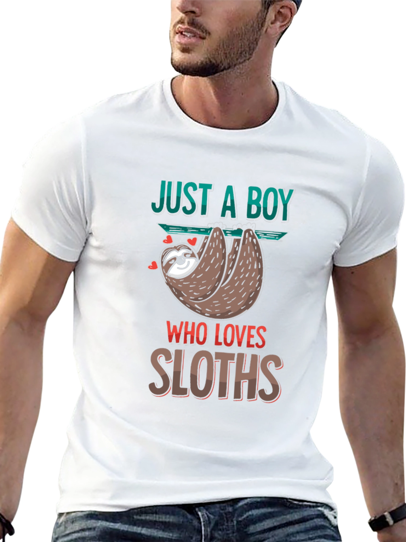 Black Just A Boy Who Loves Sloths T-Shirt view 13