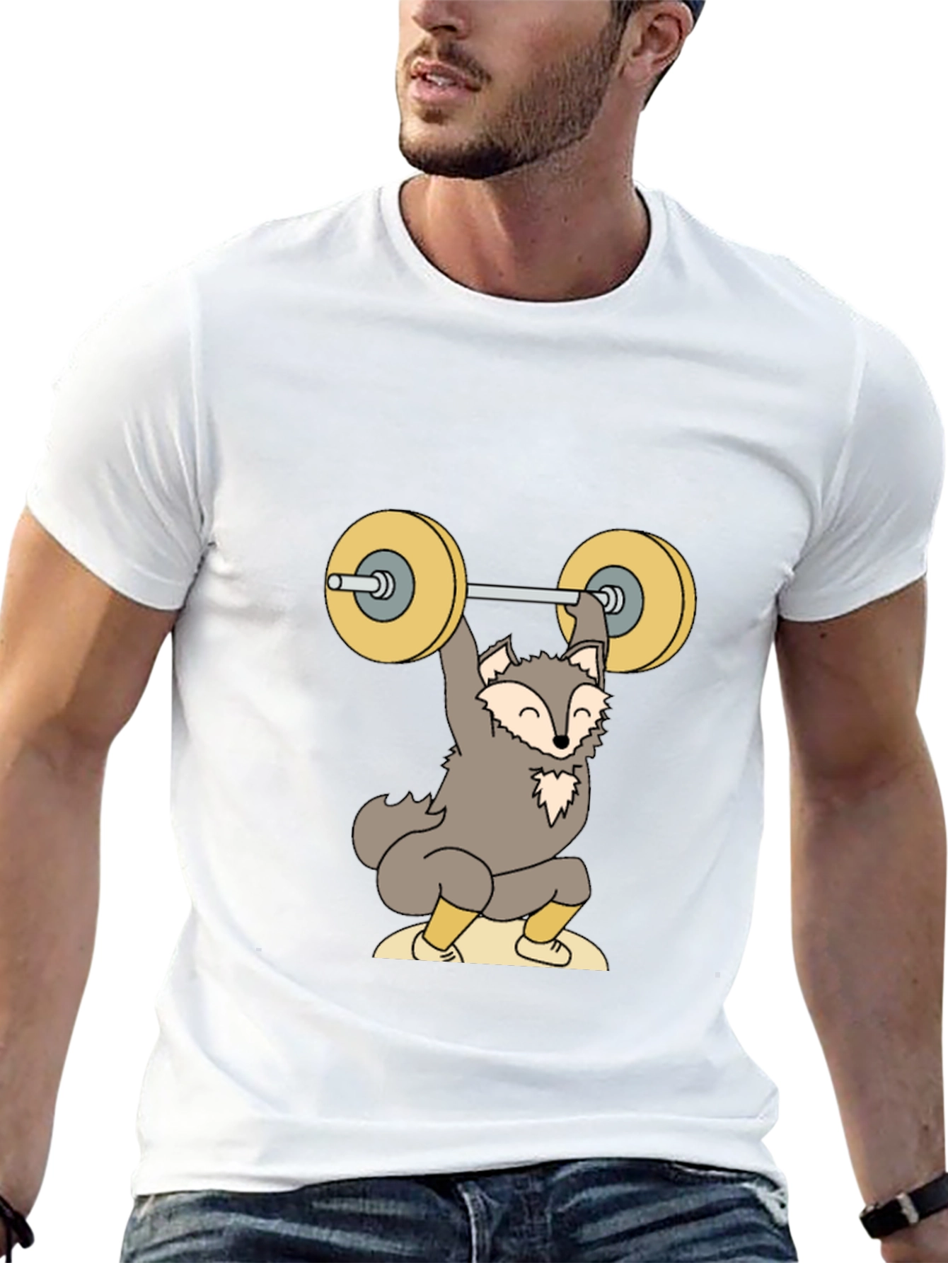 Black Wolf Weightlifting Graphic Tee - Fitness Apparel view 13