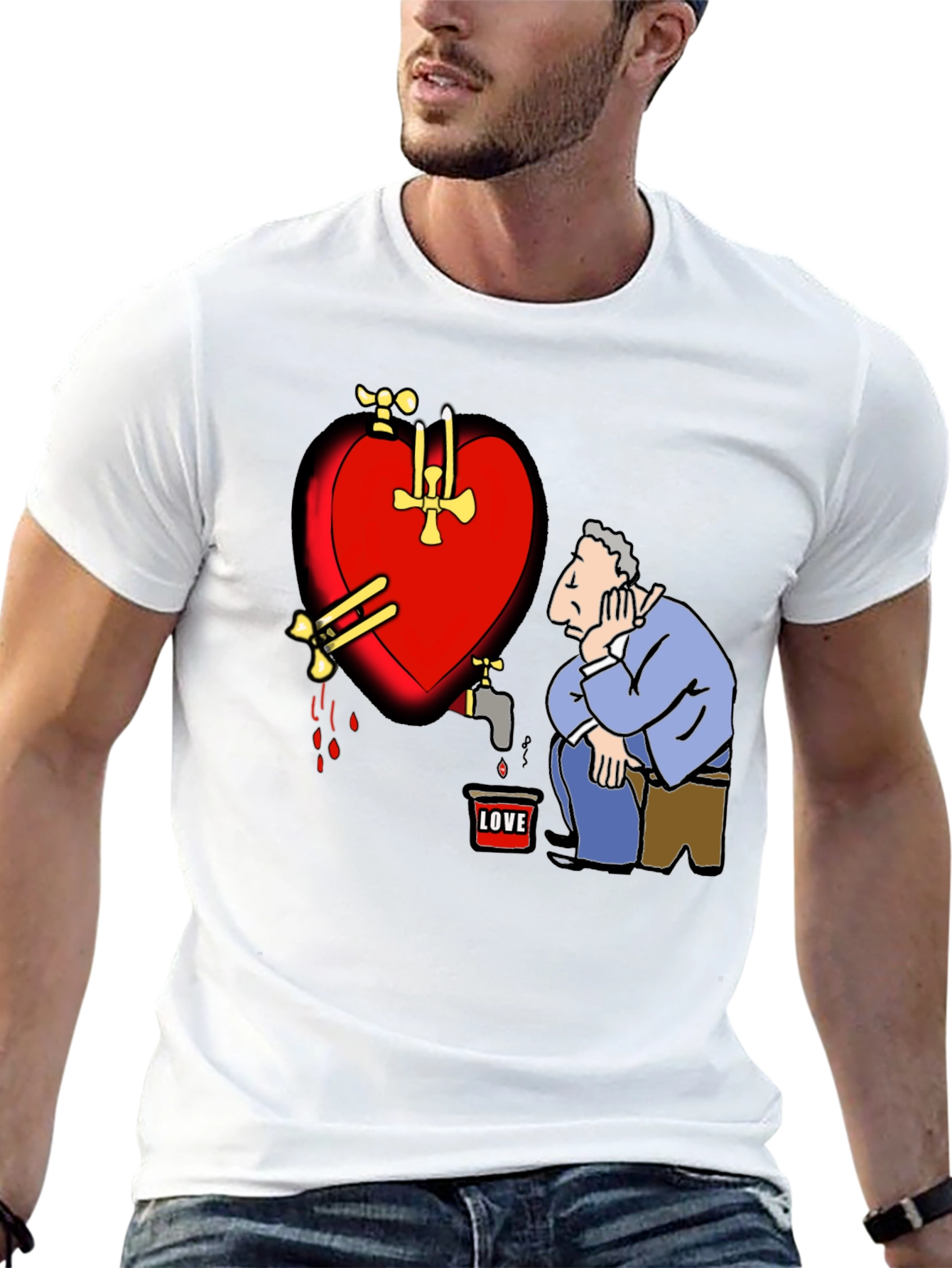 Black Sad Heart T-Shirt - Graphic Novelty Tee view 13