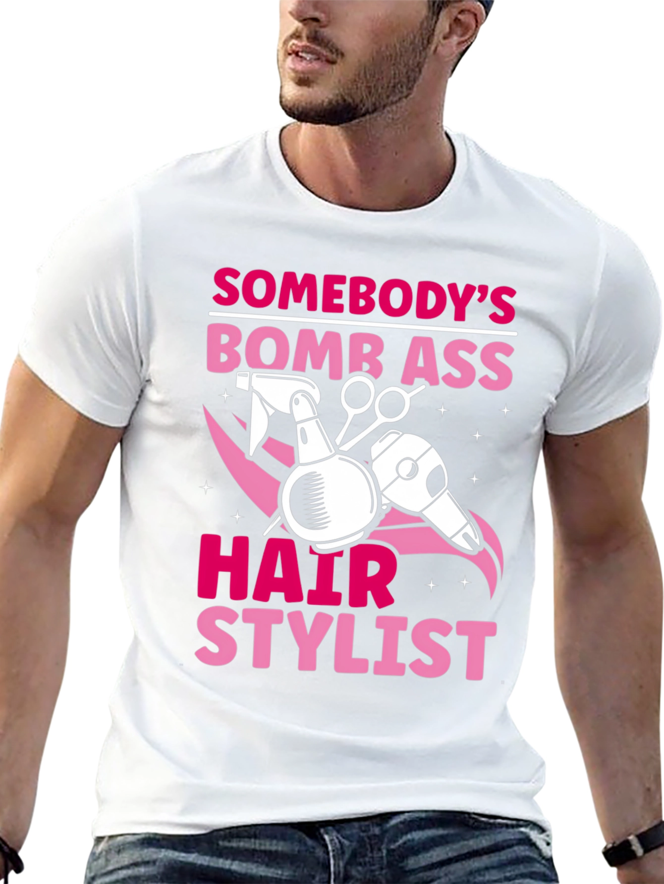 Black Bomb Ass Hair Stylist T-Shirt view 13