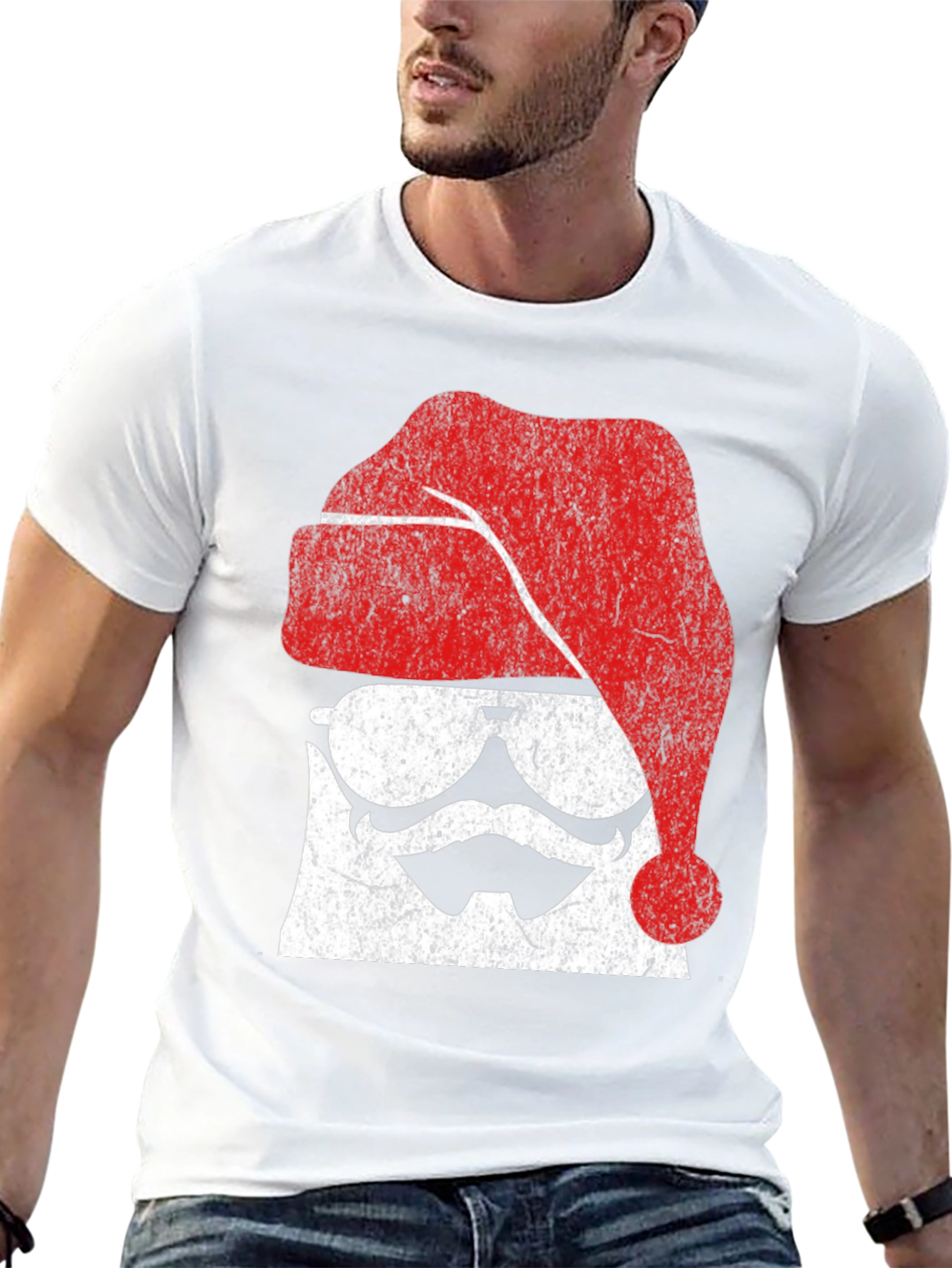 Black Festive Santa Stormtrooper Graphic Tee view 13